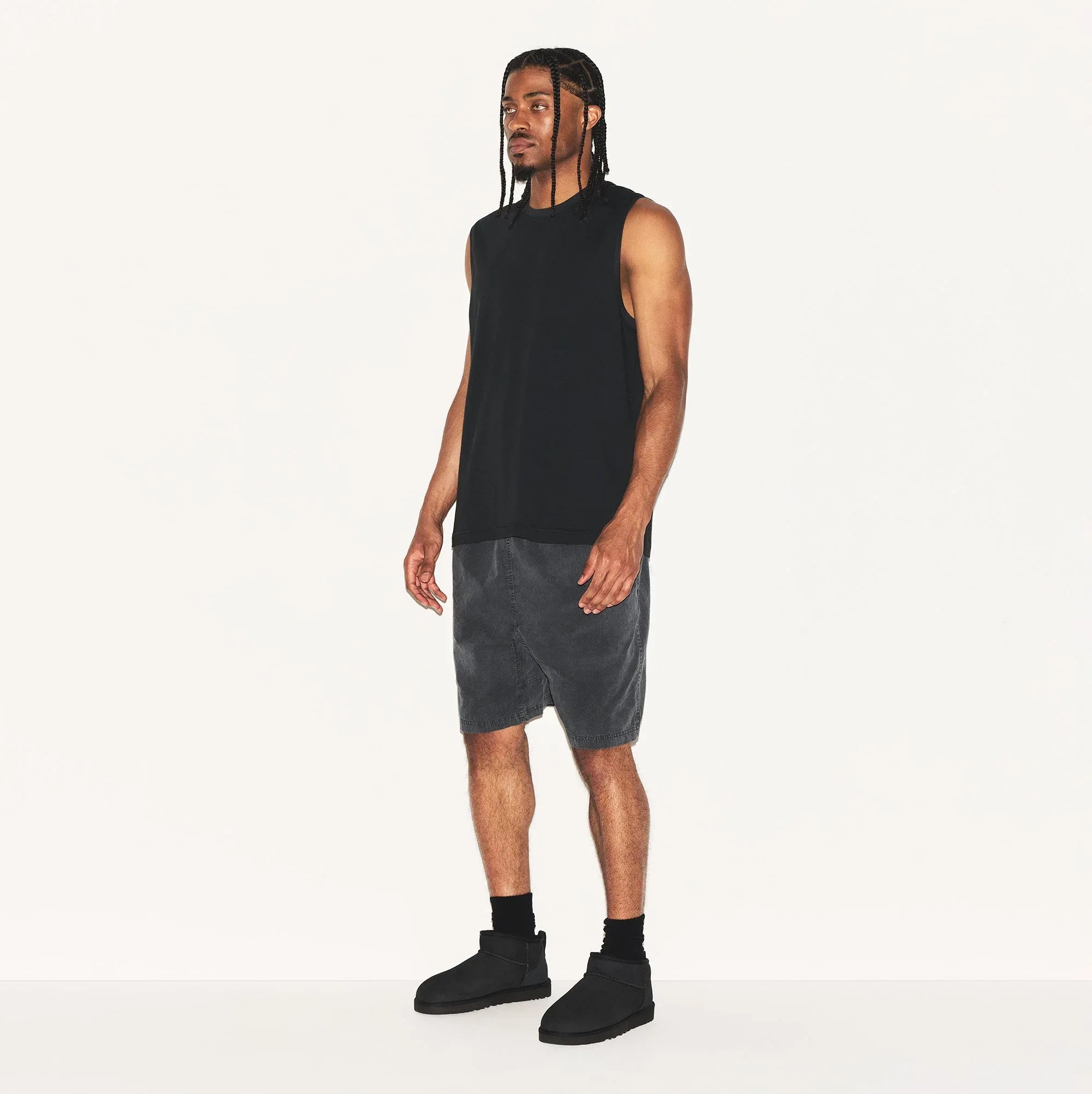 SKIMS COTTON MENS RELAXED SLEEVELESS SHIRT | ONYX - GİYİM - My Suti