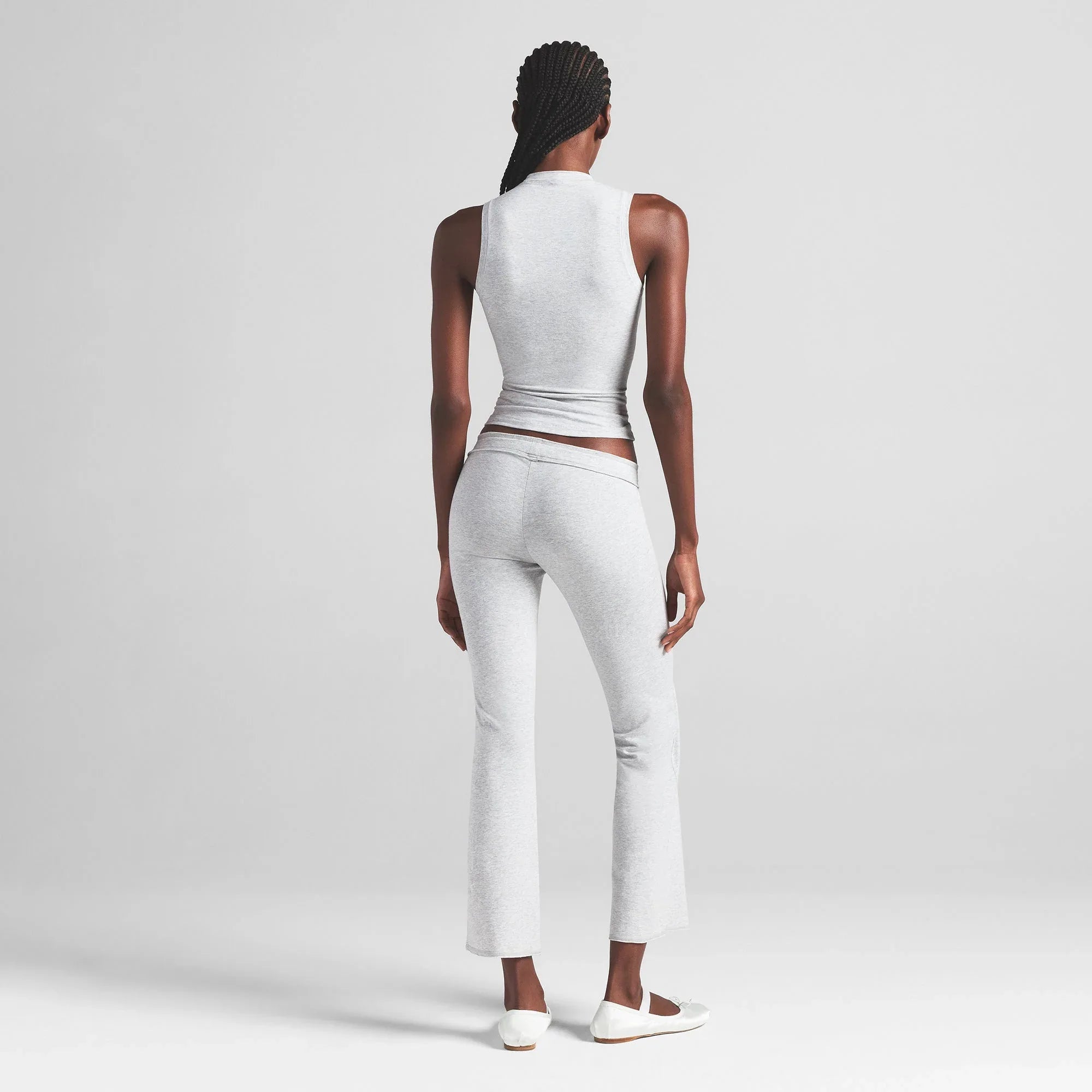 SKIMS COTTON JERSEY MOCK NECK TANK | LIGHT HEATHER GREY - TİŞÖRT - My Suti