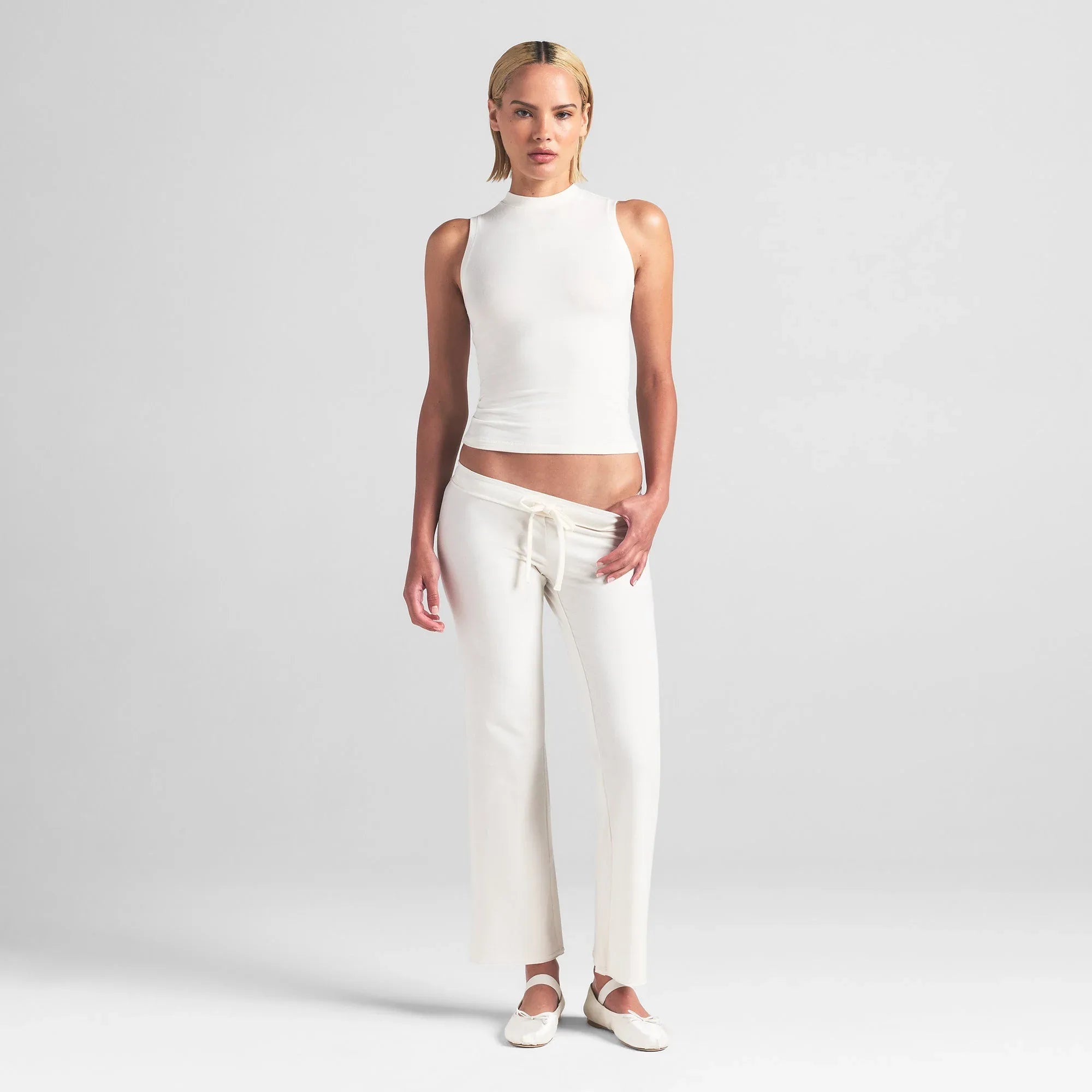 SKIMS COTTON JERSEY MOCK NECK TANK | MARBLE - TİŞÖRT - My Suti