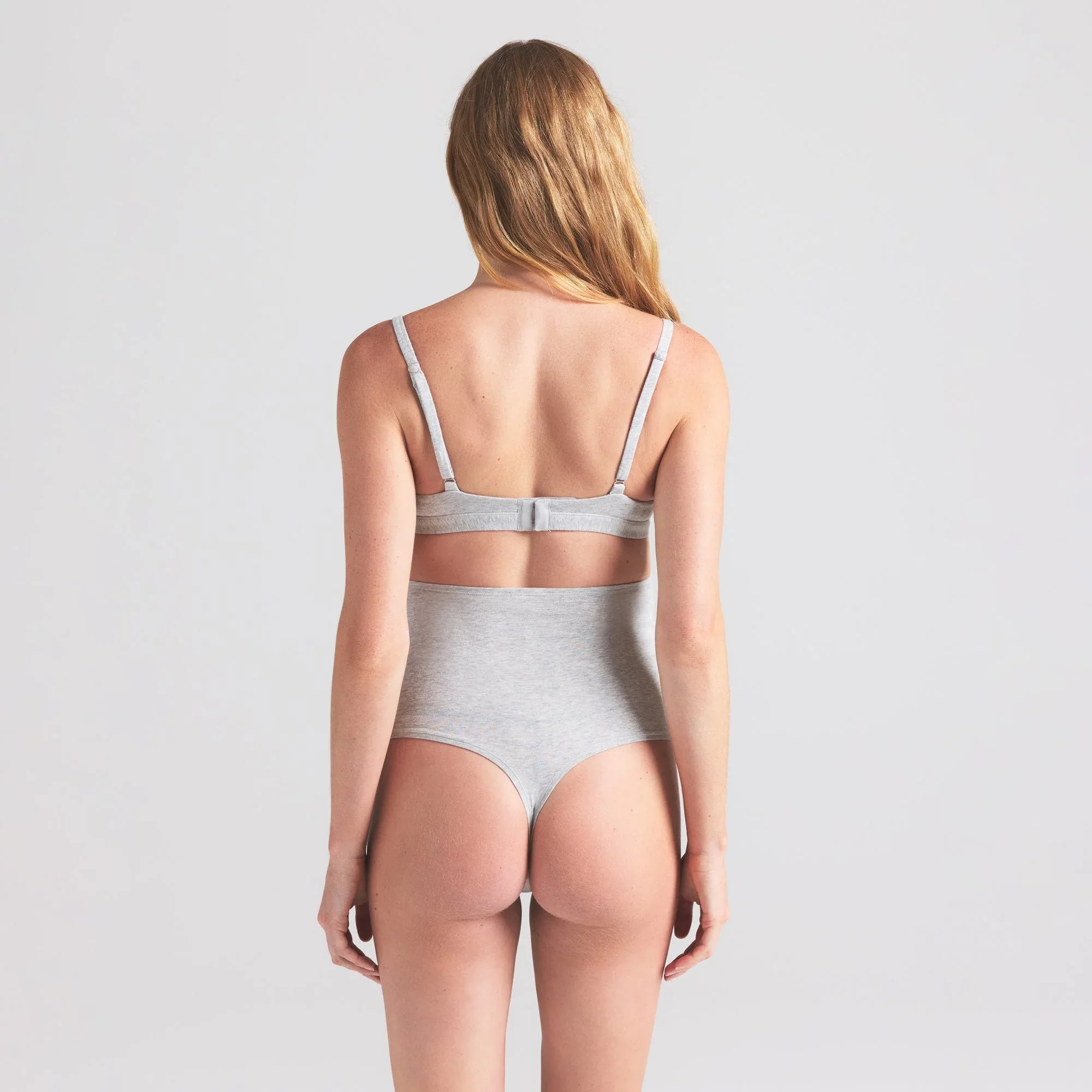 SKIMS COTTON JERSEY MATERNITY NURSING SCOOP BRALETTE | LIGHT HEATHER GREY - SÜTYEN - My Suti