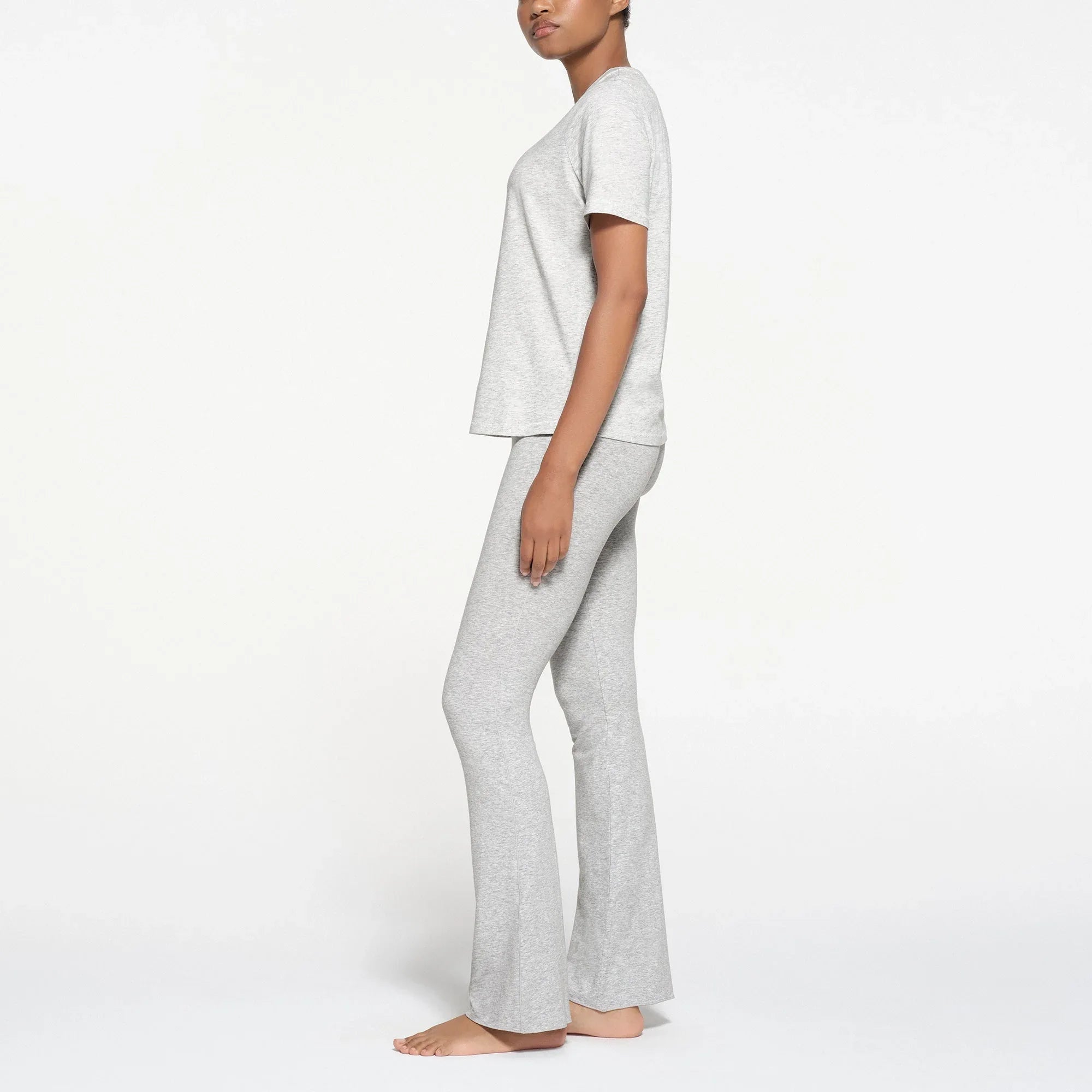 SKIMS RELAXED TEES T-SHIRT | LIGHT HEATHER GREY - TİŞÖRT - My Suti