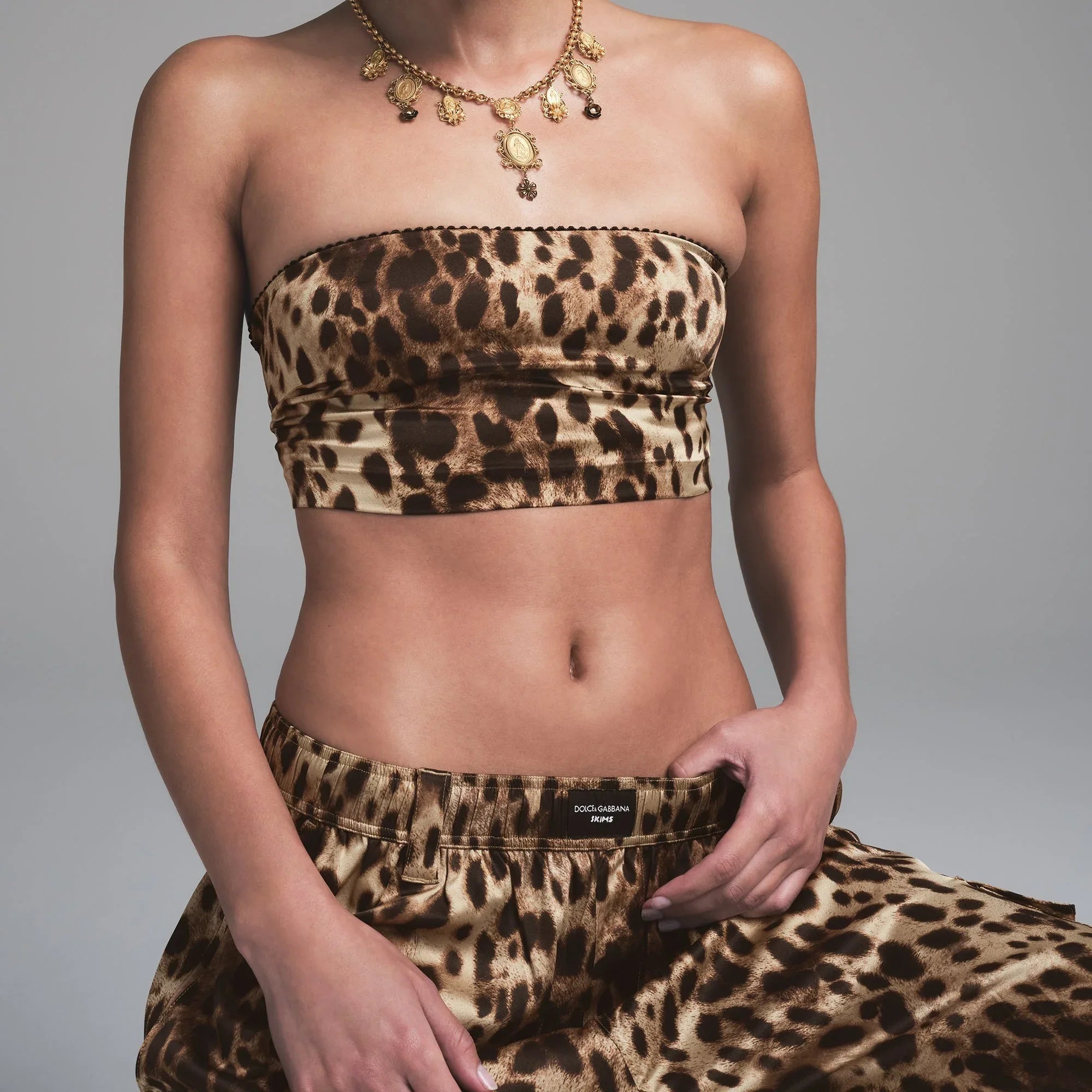 SKIMS DOLCE&GABBANA X SILK CARGO PANT | LEOPARD - PAMUKLU PANTOLON - My Suti