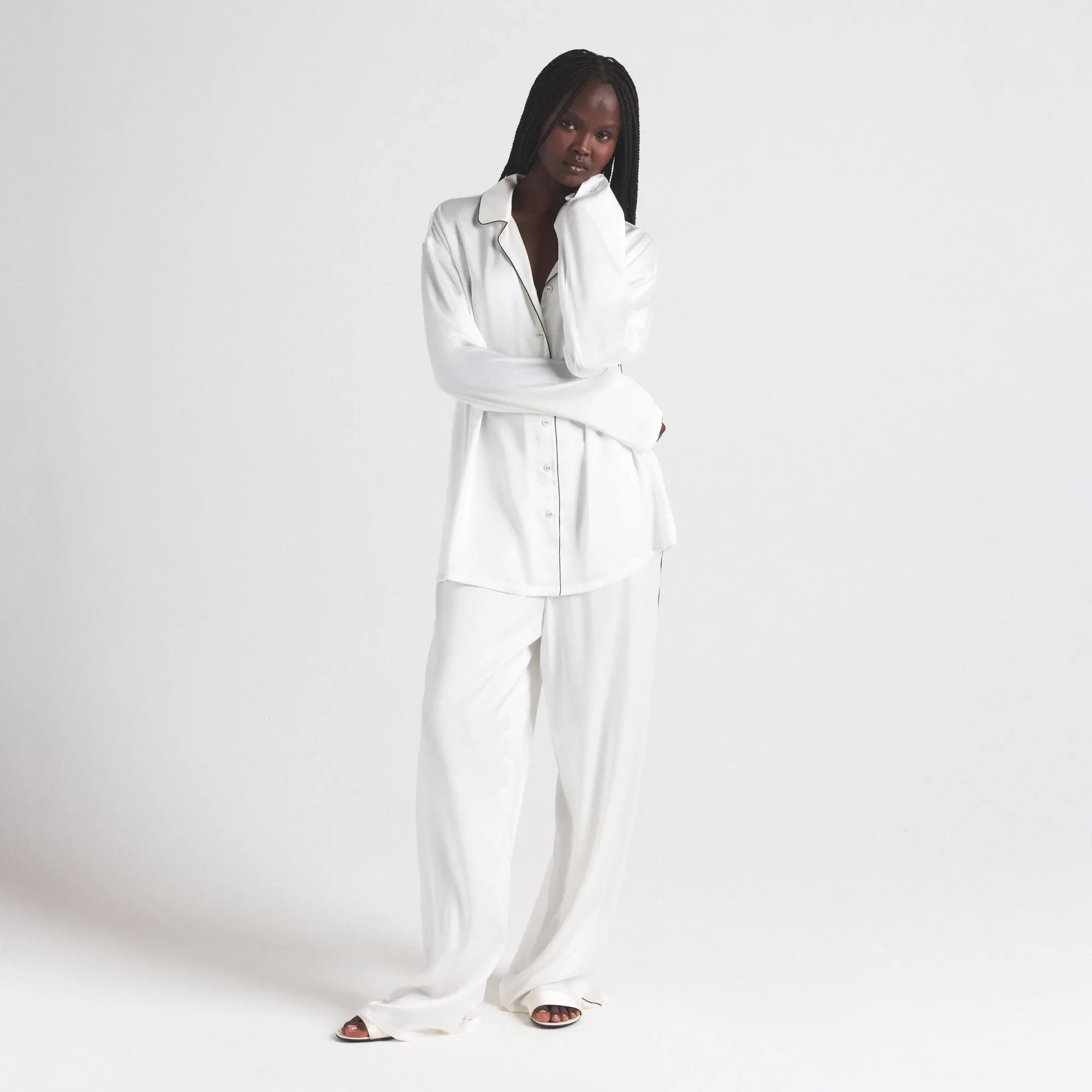 SKIMS SILK LONG SLEEP SET | IVORY - TAKIM - My Suti