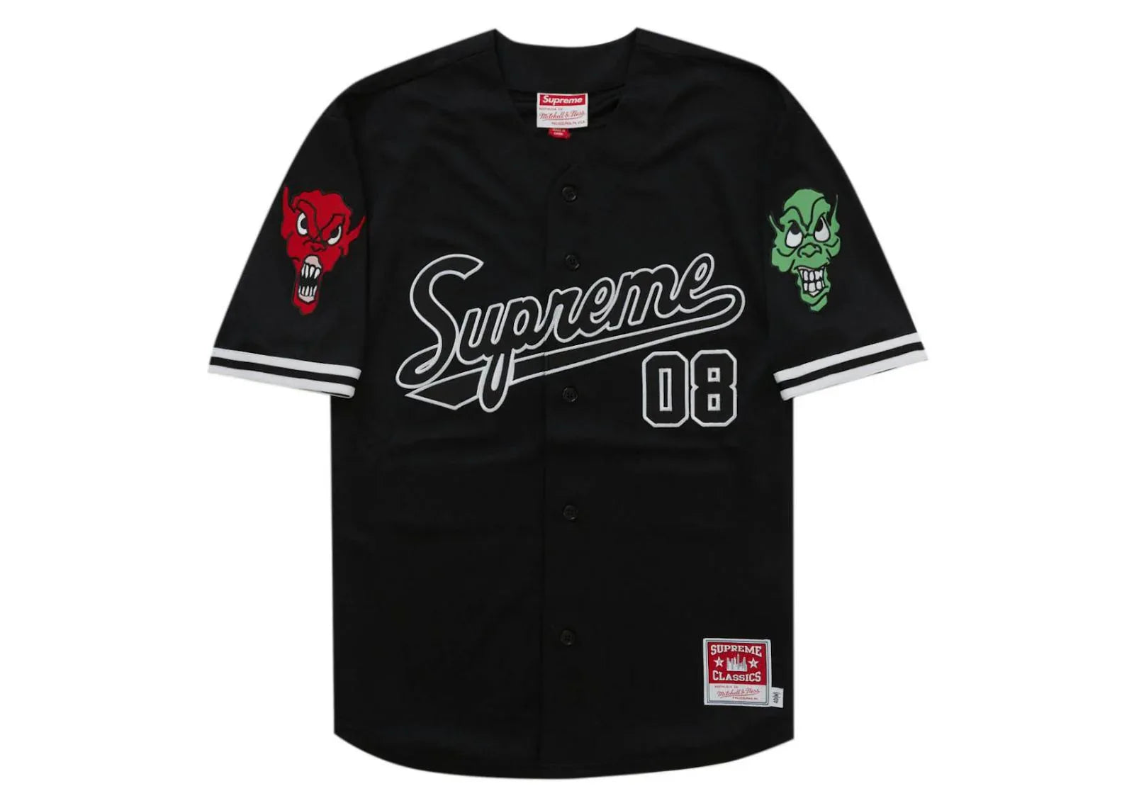 Supreme Mitchell & Ness Downtown Hell Baseball Jersey Black - My Suti