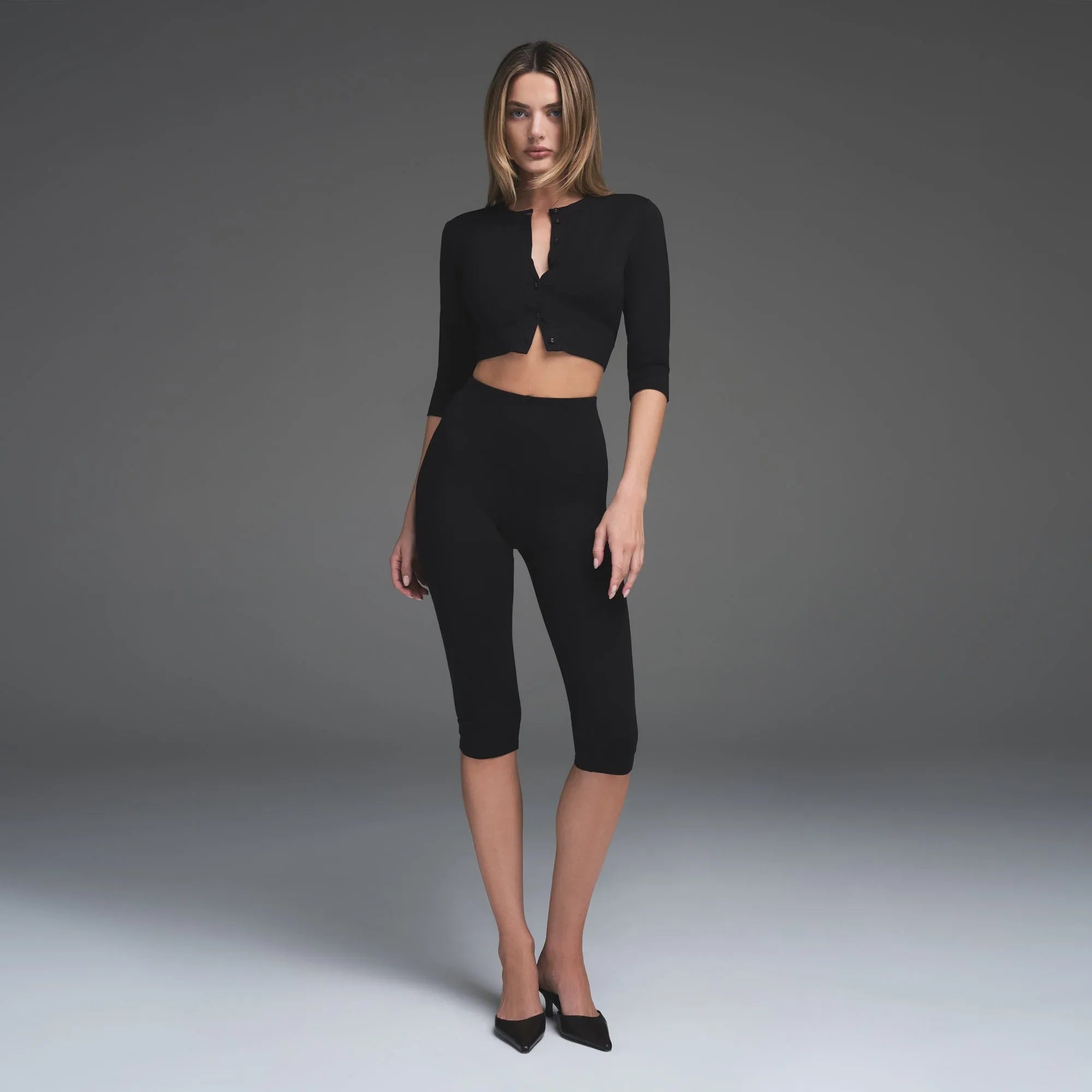 SKIMS SMOOTH LAYERS CROPPED CARDIGAN | OBSIDIAN - KARDİGAN - My Suti