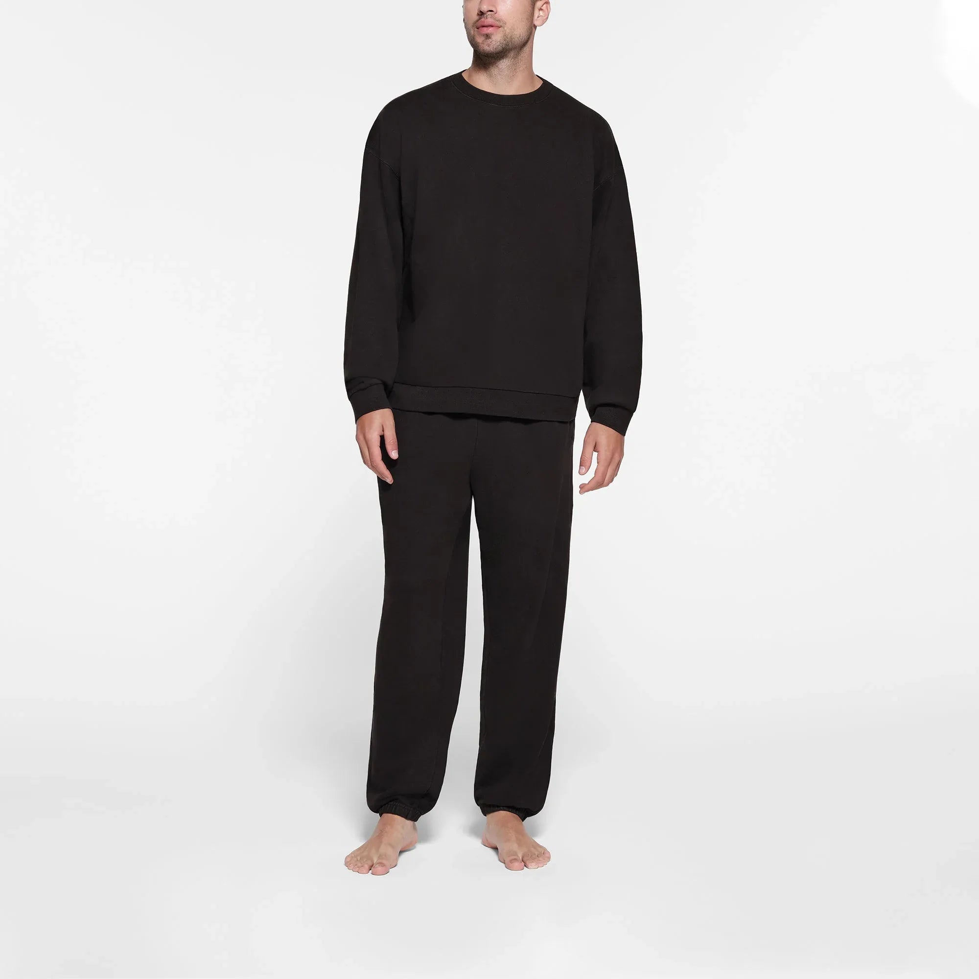 SKIMS TERRY MENS RELAXED CREWNECK | WASHED OBSIDIAN - KAZAK - My Suti