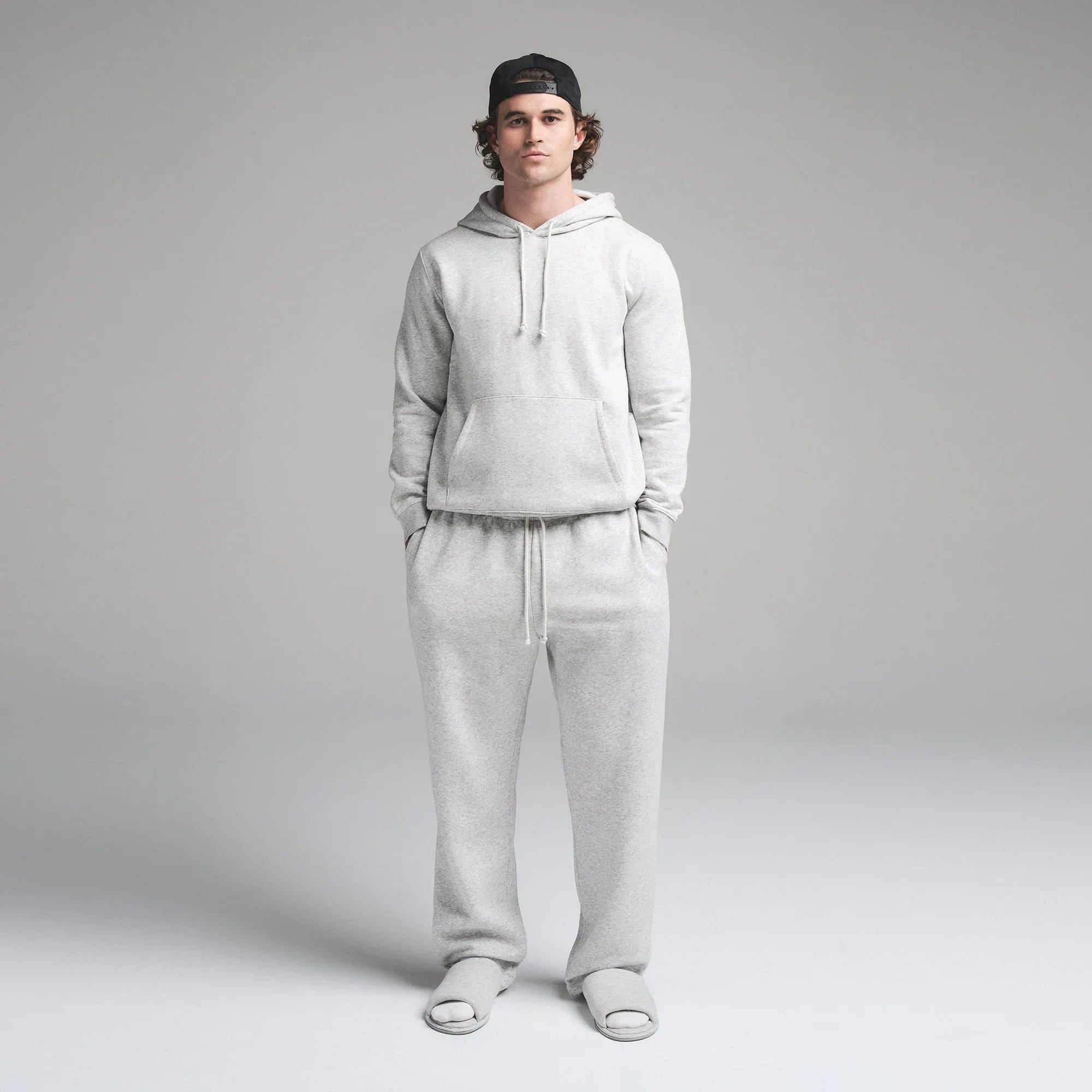 SKIMS FLEECE LOUNGE MENS CLASSIC HOODIE | LIGHT HEATHER GREY - KAPŞONLU SWEATSHIRT - My Suti