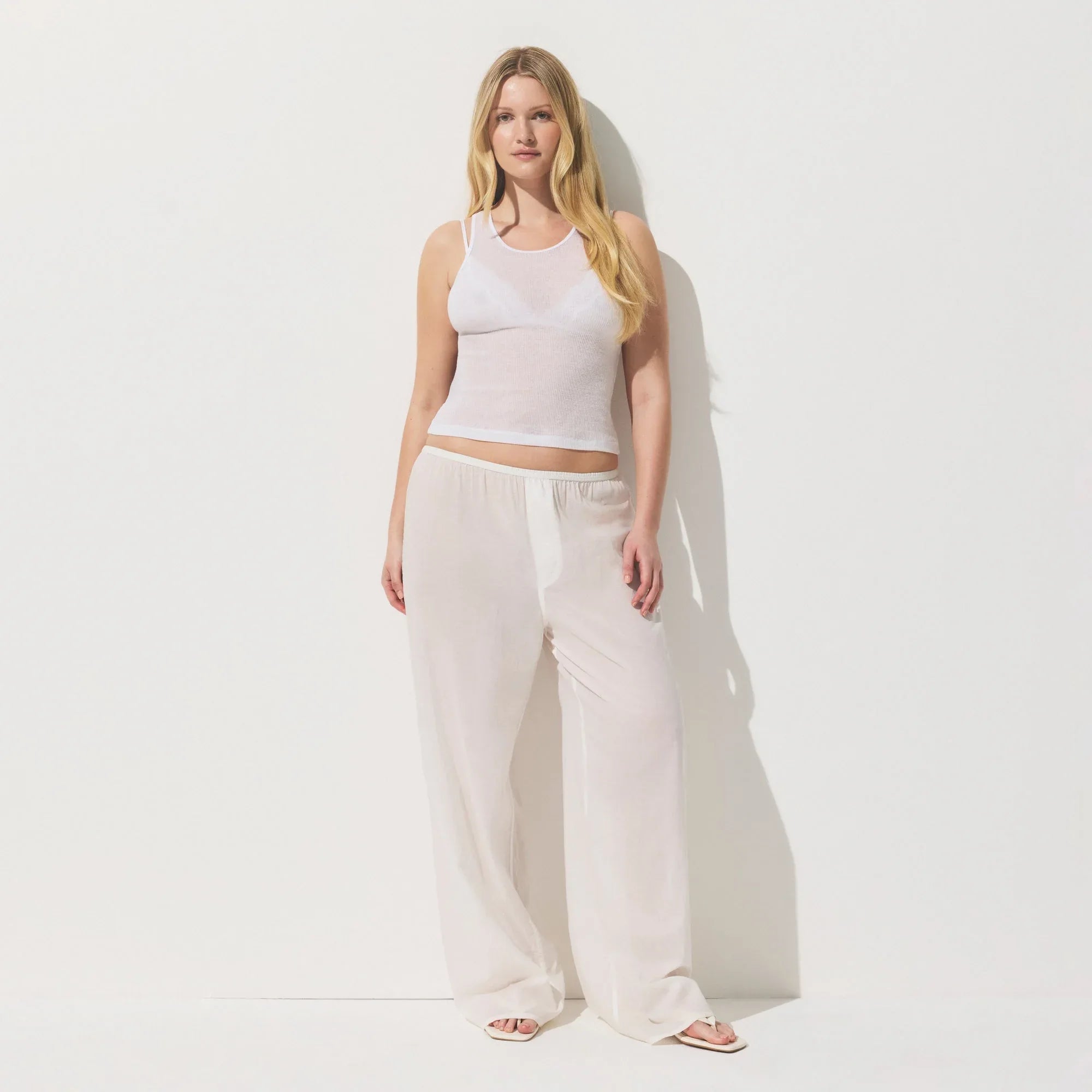 SKIMS SHEER COTTON RIB CREWNECK TANK | SNOW - TİŞÖRT - My Suti