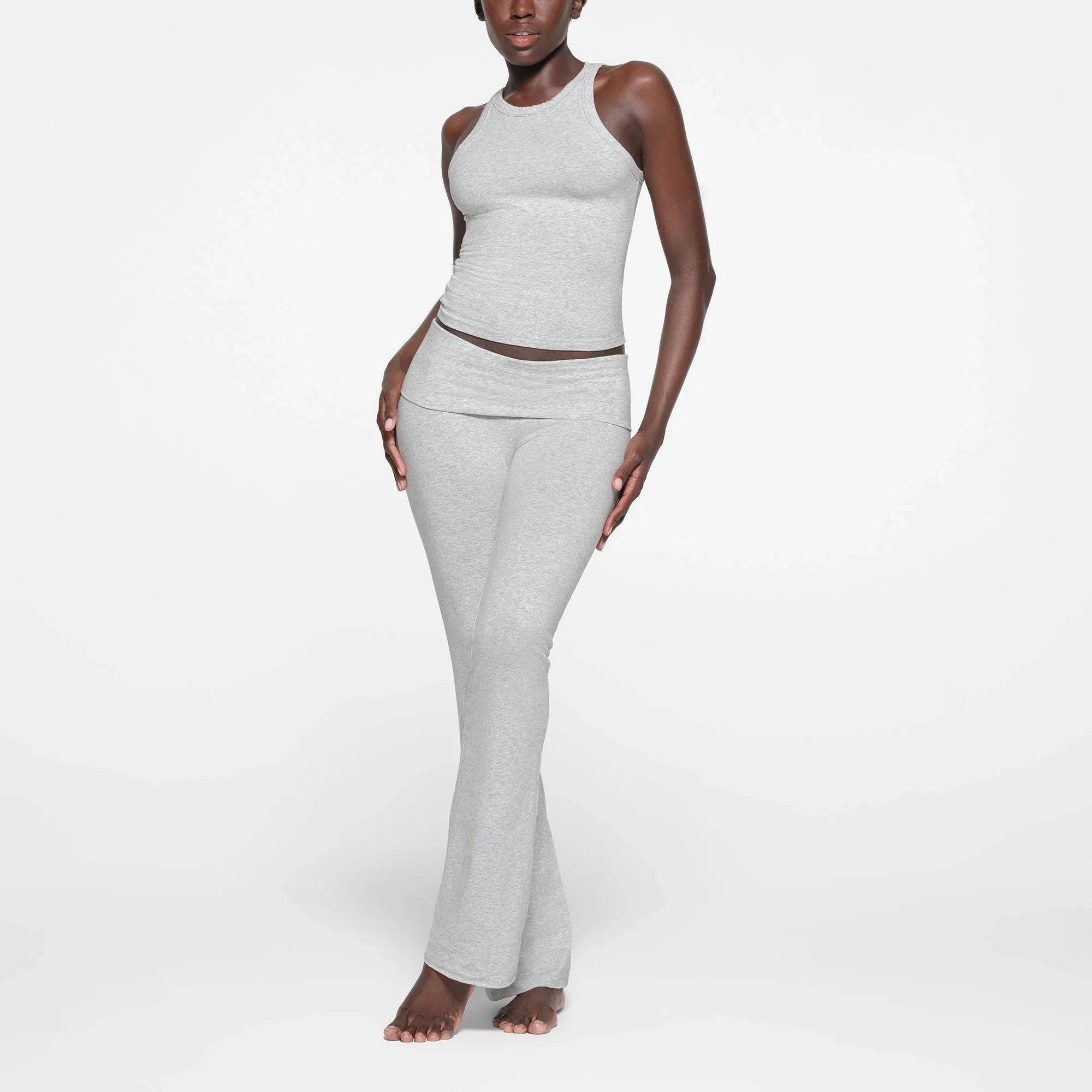 SKIMS COTTON JERSEY CREW NECK TANK | LIGHT HEATHER GREY - KOT TİŞÖRT - My Suti