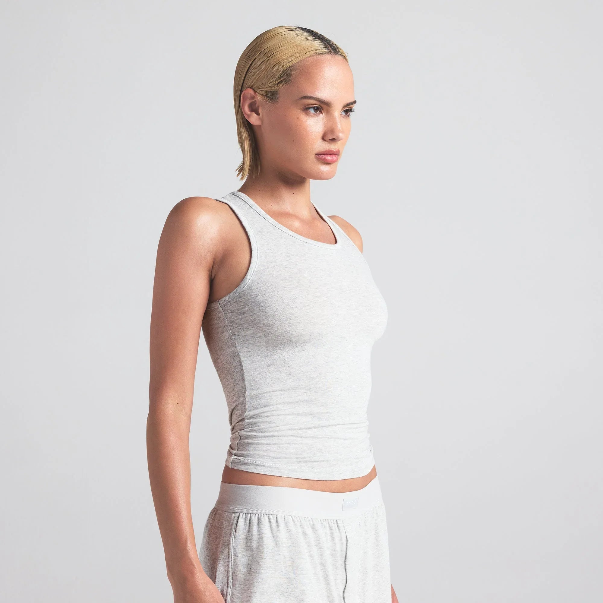 SKIMS BOYFRIEND LONG TANK | LIGHT HEATHER GREY - TİŞÖRT - My Suti