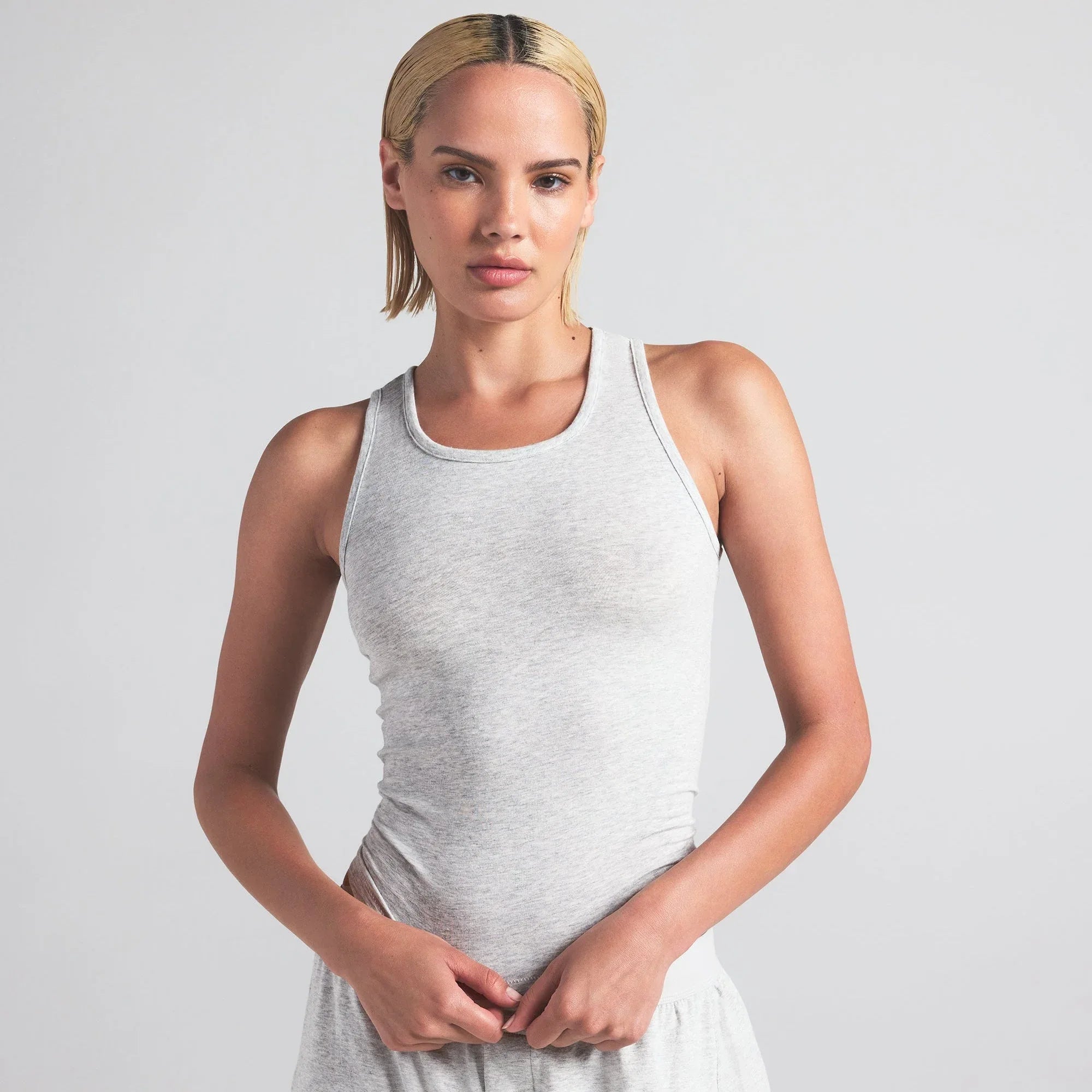 SKIMS BOYFRIEND LONG TANK | LIGHT HEATHER GREY - TİŞÖRT - My Suti