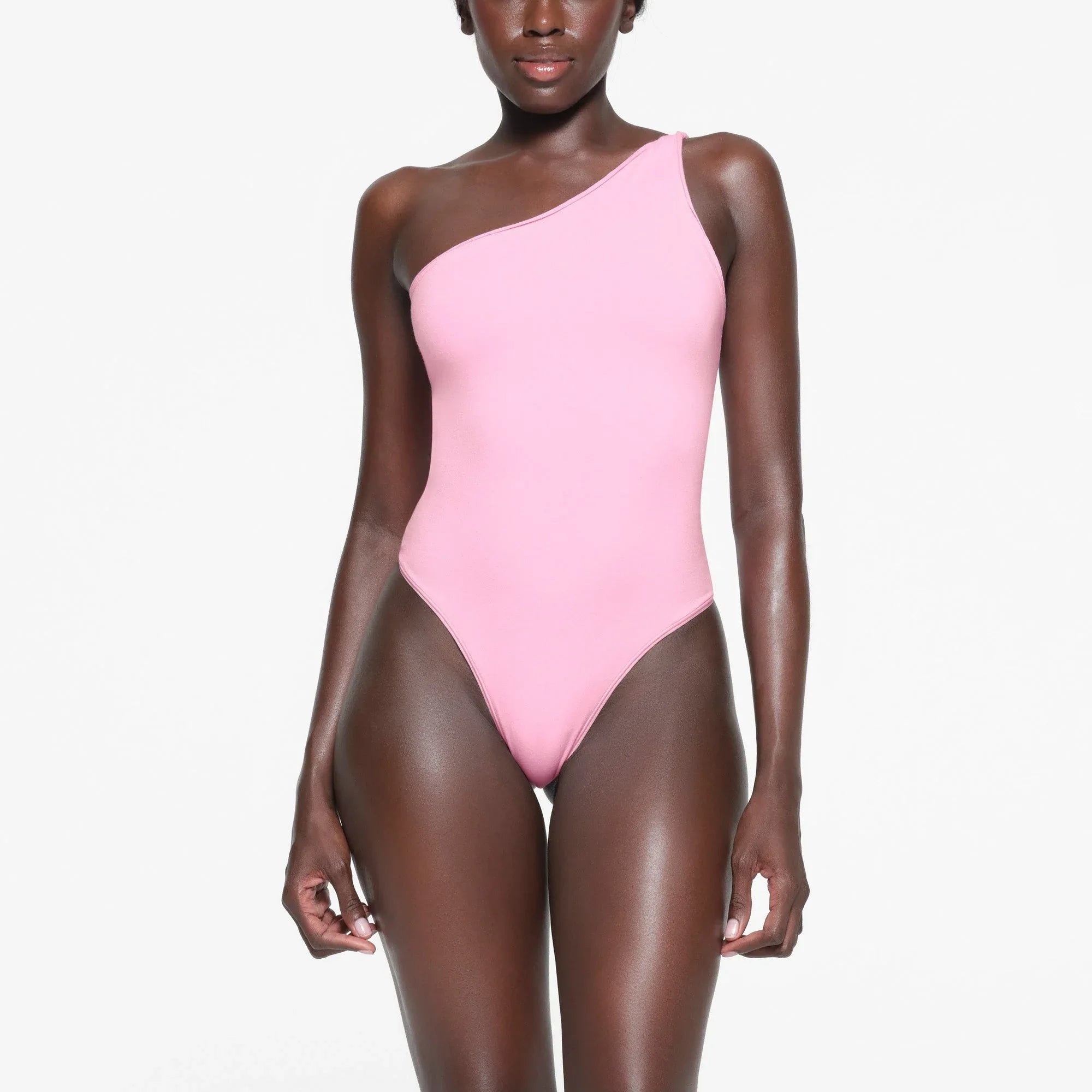 SKIMS COTTON TWIST ONE SHOULDER BODYSUIT | COTTON CANDY - BODYSUIT - My Suti