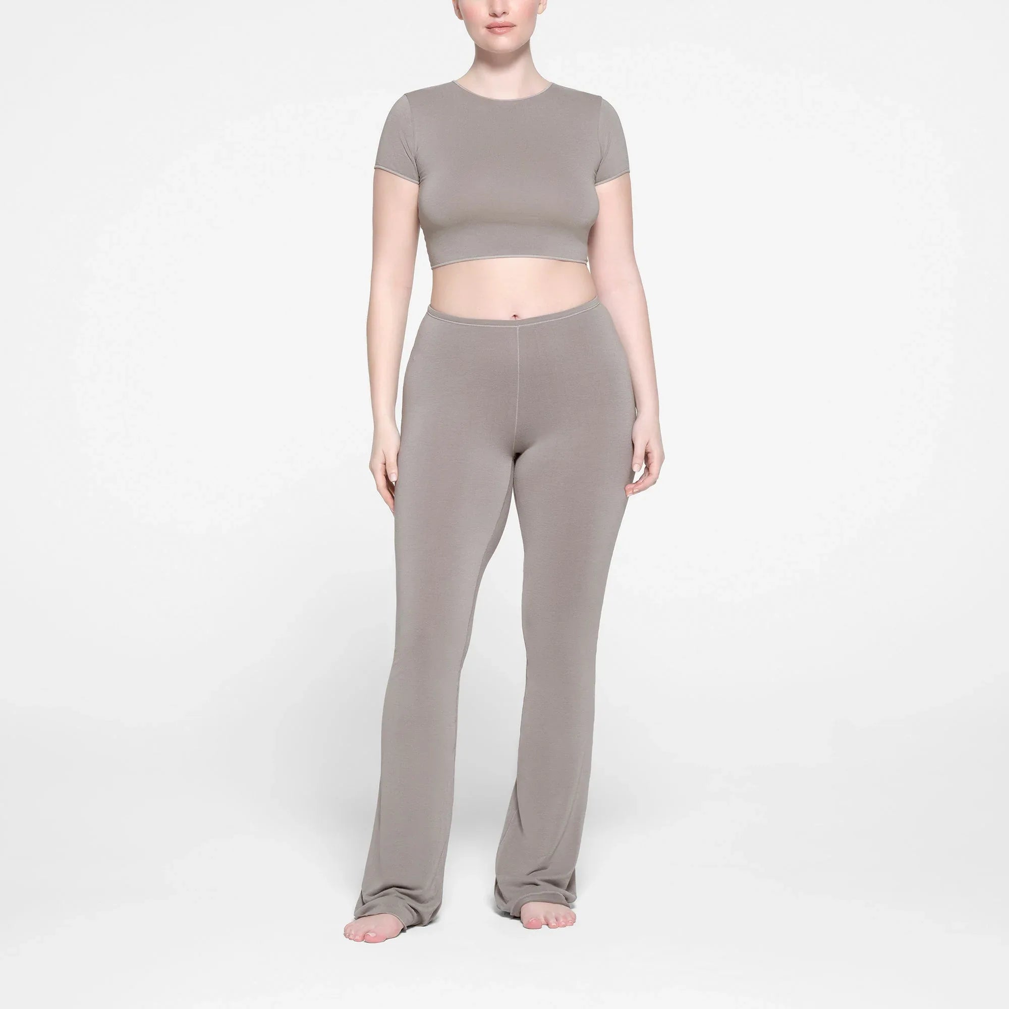 SKIMS SEAMLESS MODAL CROPPED T-SHIRT | SMOKE - TİŞÖRT - My Suti