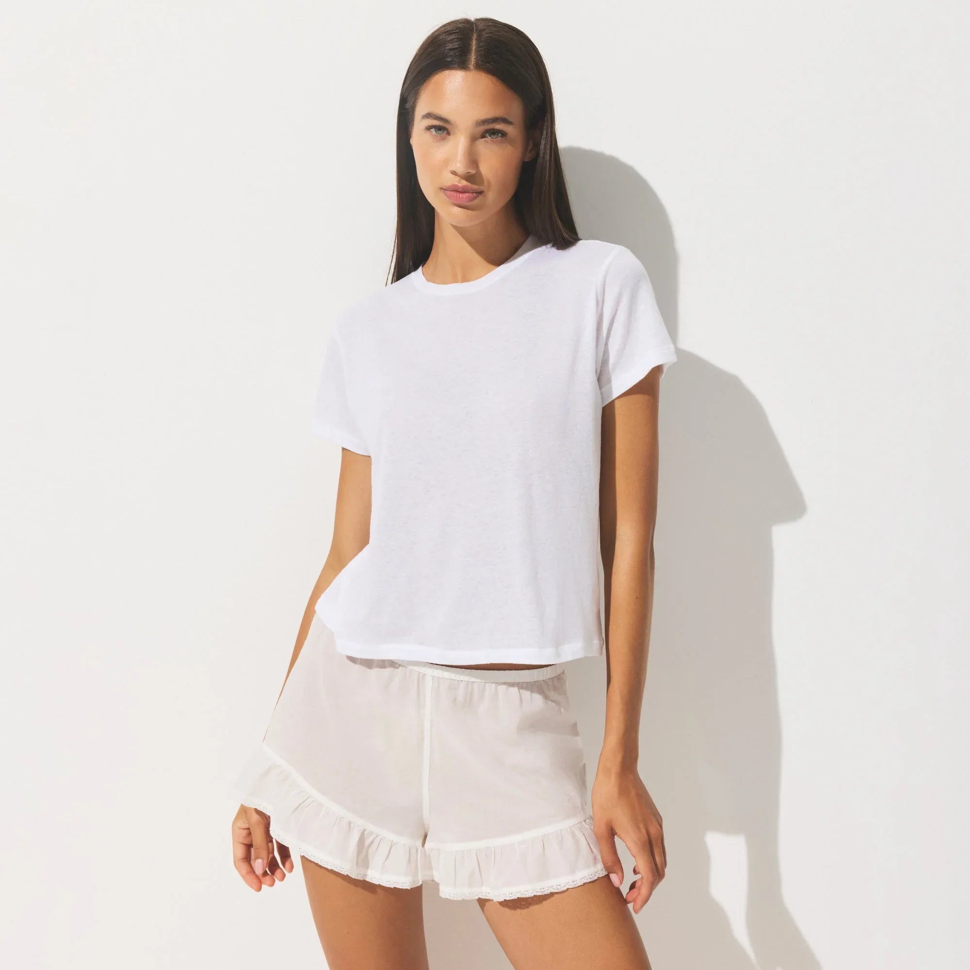 SKIMS SHEER COTTON JERSEY T-SHIRT | SNOW - TİŞÖRT - My Suti