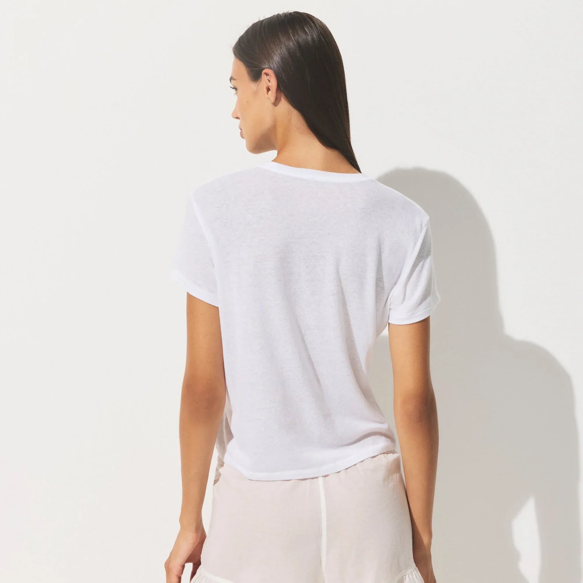 SKIMS SHEER COTTON JERSEY T-SHIRT | SNOW - TİŞÖRT - My Suti