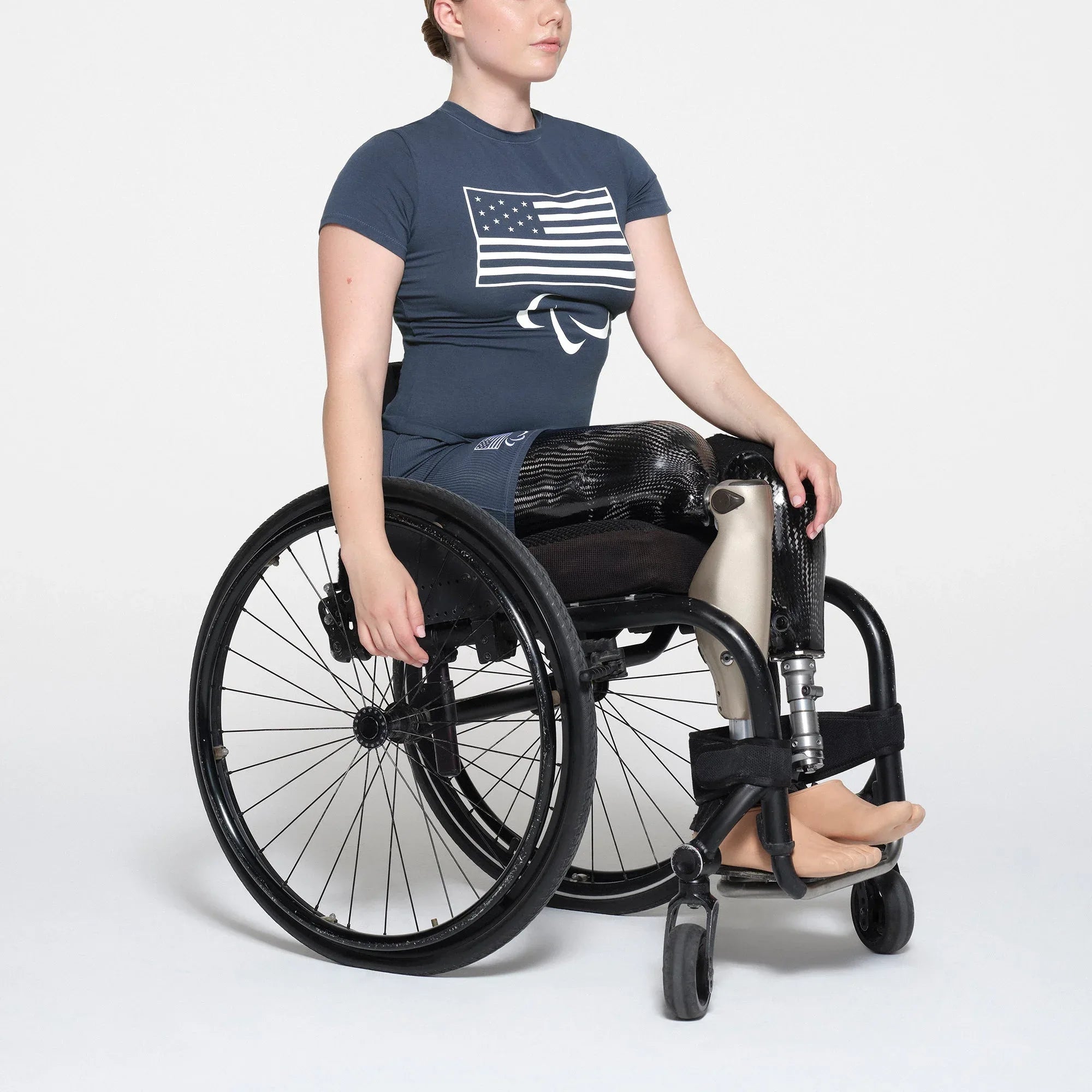 SKIMS FOR TEAM USA COTTON JERSEY PARALYMPIC T-SHIRT | NAVY - TİŞÖRT - My Suti