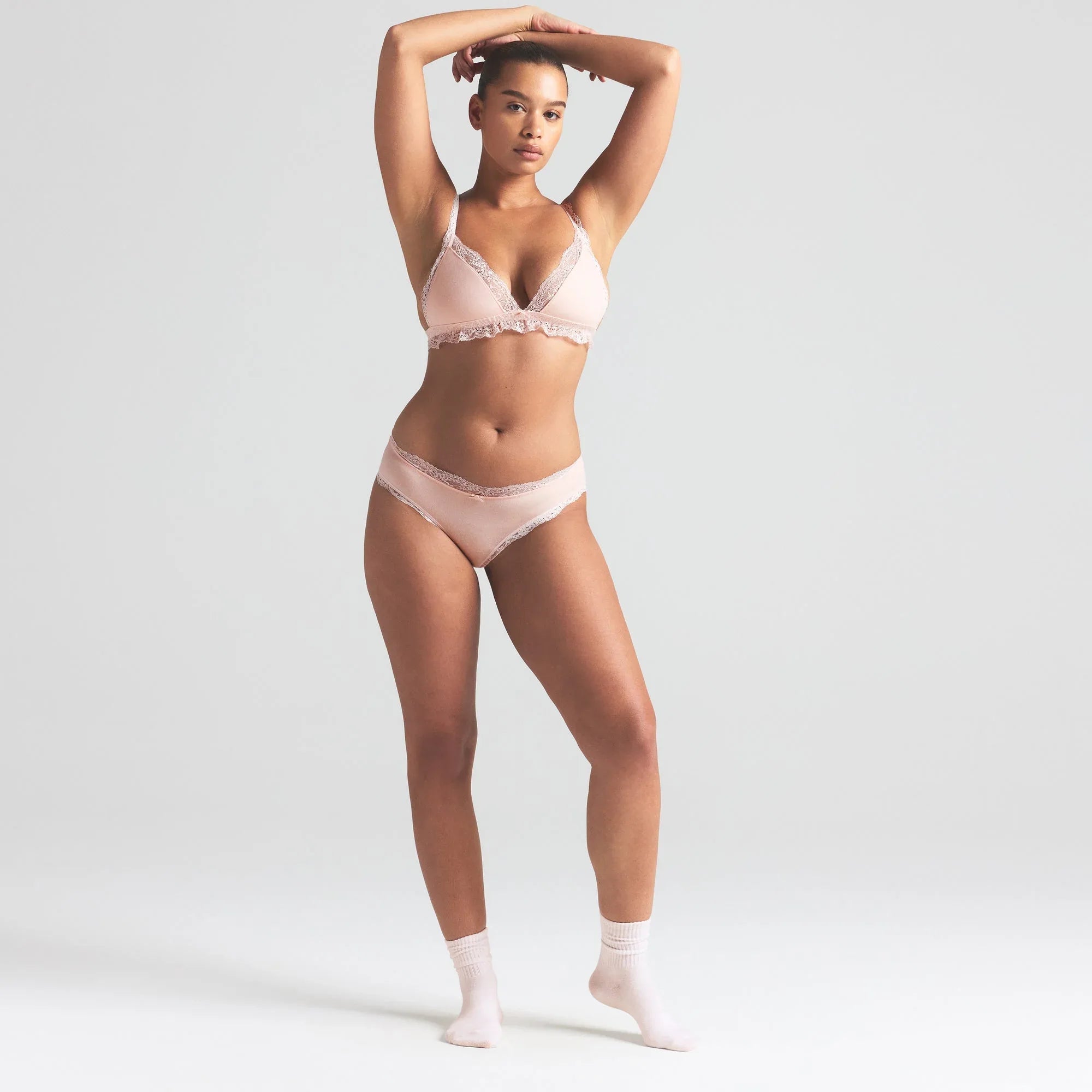 SKIMS COTTON JERSEY LACE TRIANGLE BRALETTE | PRIMROSE - SÜTYEN - My Suti