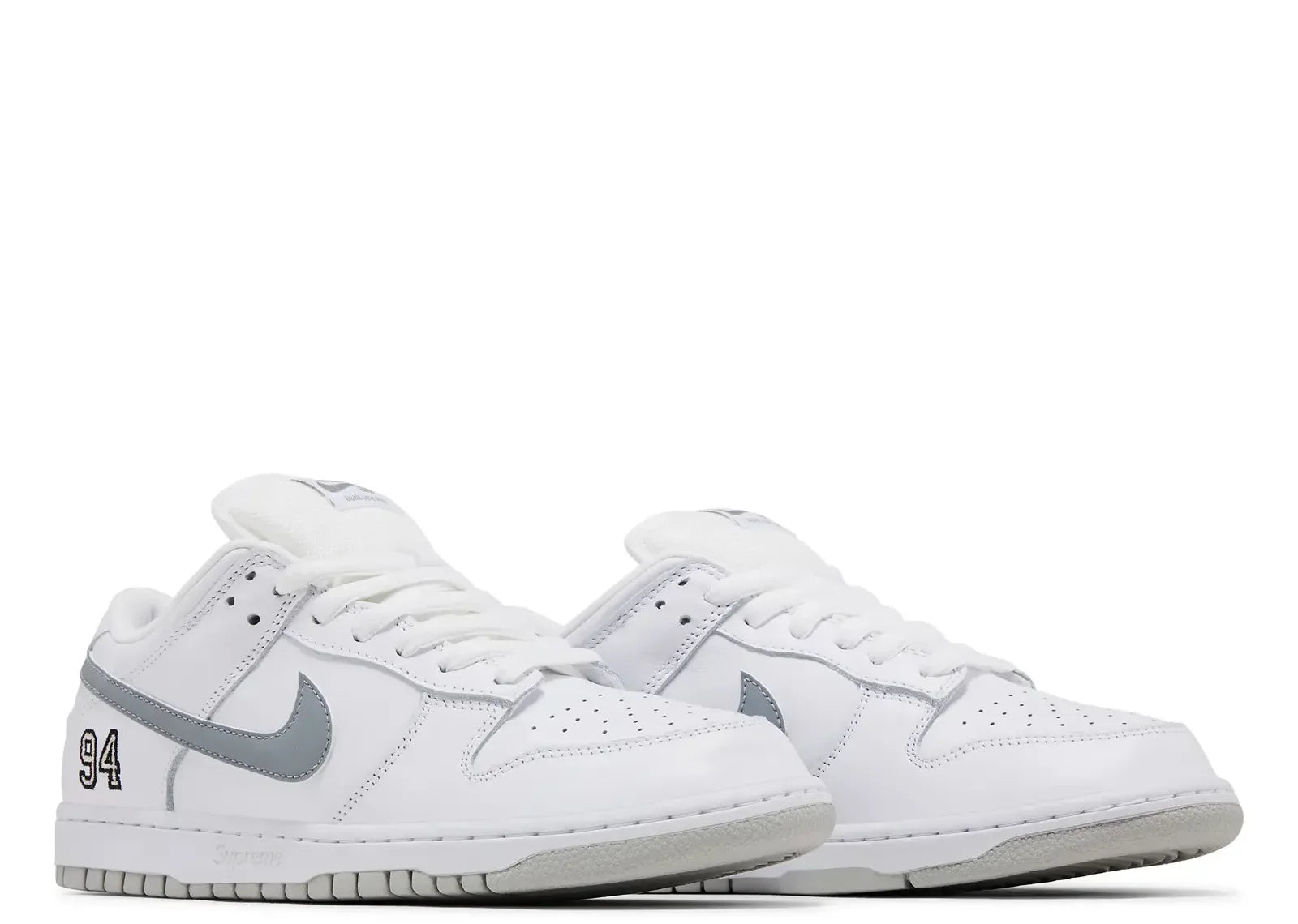 Nike Dunk Low Supreme 94 White Metallic Silver - My Suti