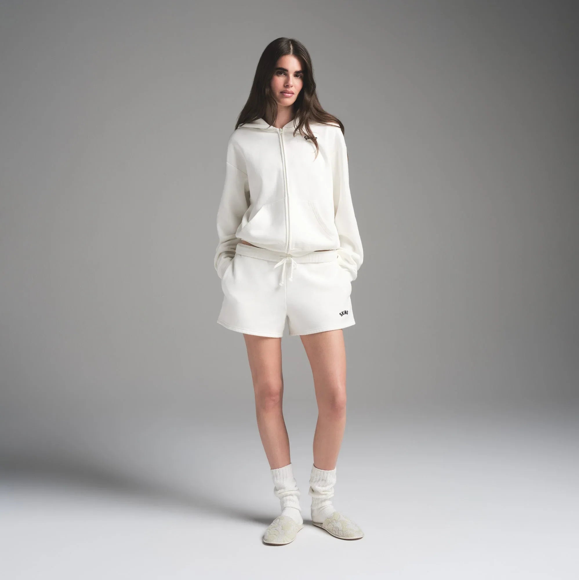 SKIMS COTTON FLEECE CLASSIC ZIP UP HOODIE | MARBLE GRAPHIC - KAPŞONLU SWEATSHIRT - My Suti