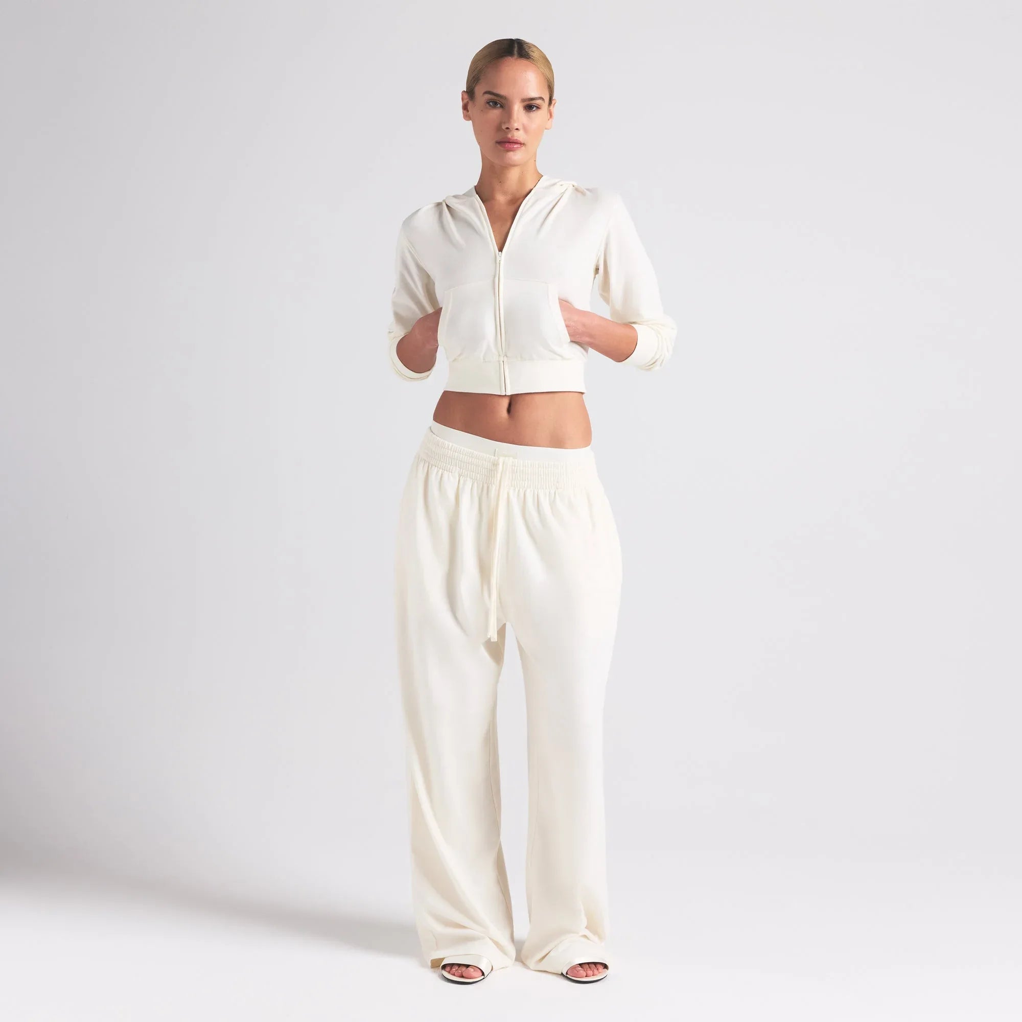 SKIMS COTTON JERSEY ZIP UP HOODIE | MARBLE - KAPŞONLU SWEATSHIRT - My Suti