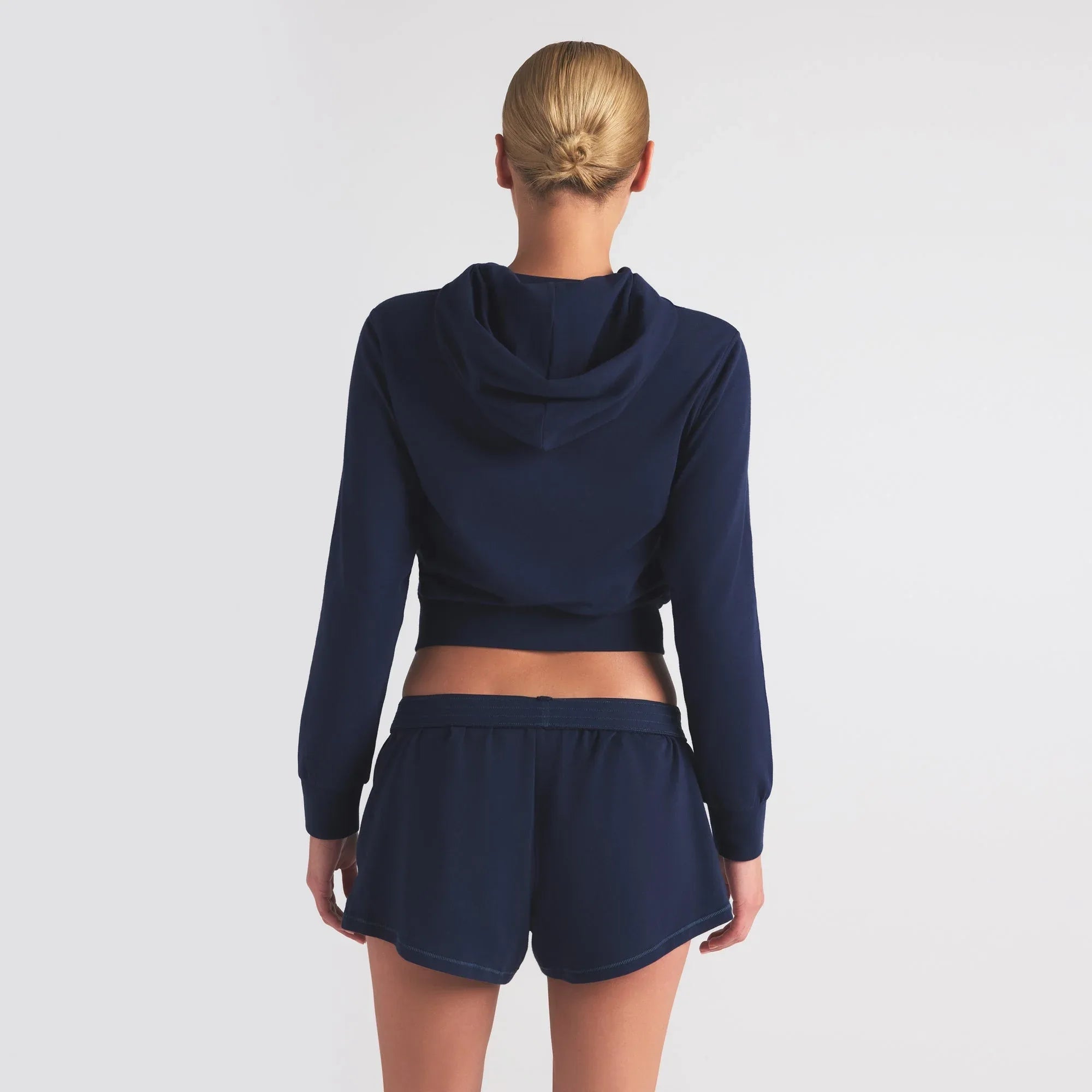 SKIMS COTTON JERSEY ZIP UP HOODIE | NAVY - KAPŞONLU SWEATSHIRT - My Suti