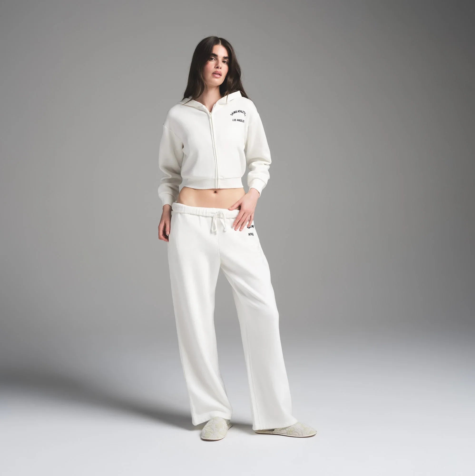 SKIMS COTTON FLEECE SHRUNKEN ZIP UP HOODIE | MARBLE GRAPHIC - KAPŞONLU SWEATSHIRT - My Suti