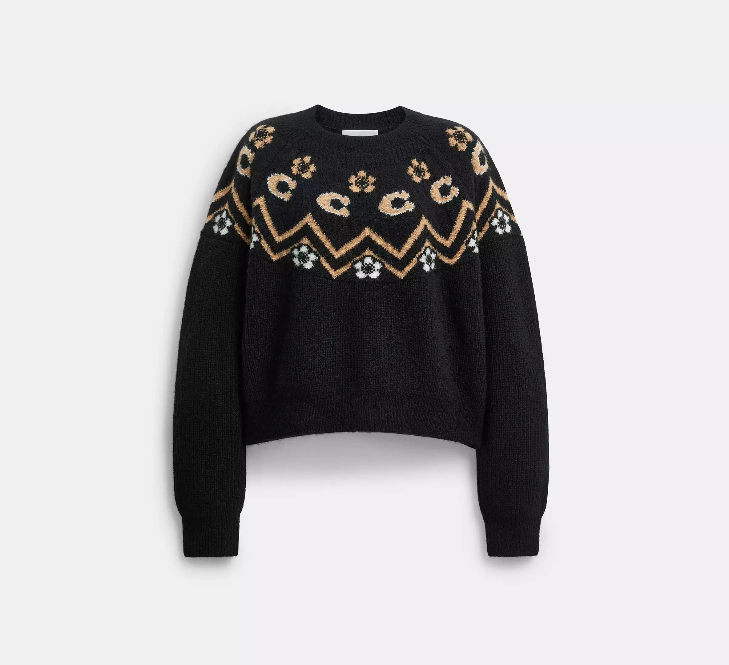 Coach Fairisle Crewneck Sweater - Black - My Suti