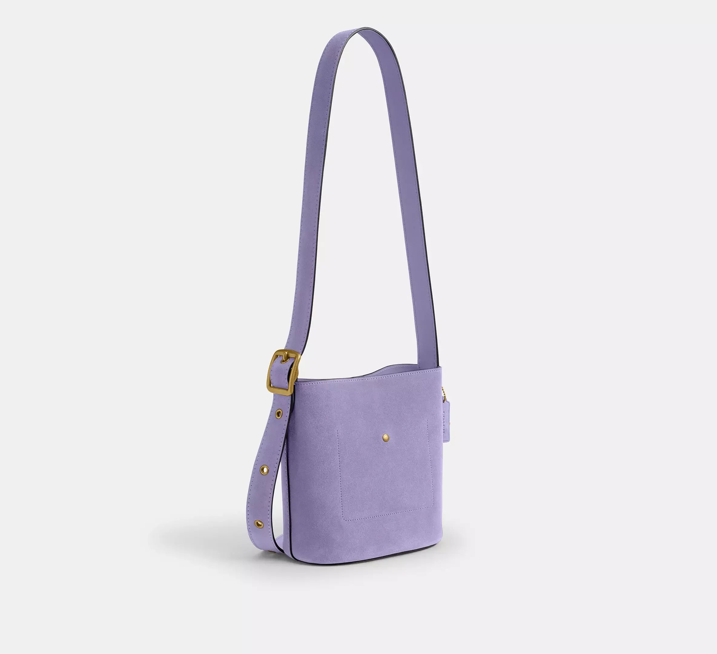 Coach Bleecker Bucket Bag 21 - Suede/Brass/Violet Mist - My Suti