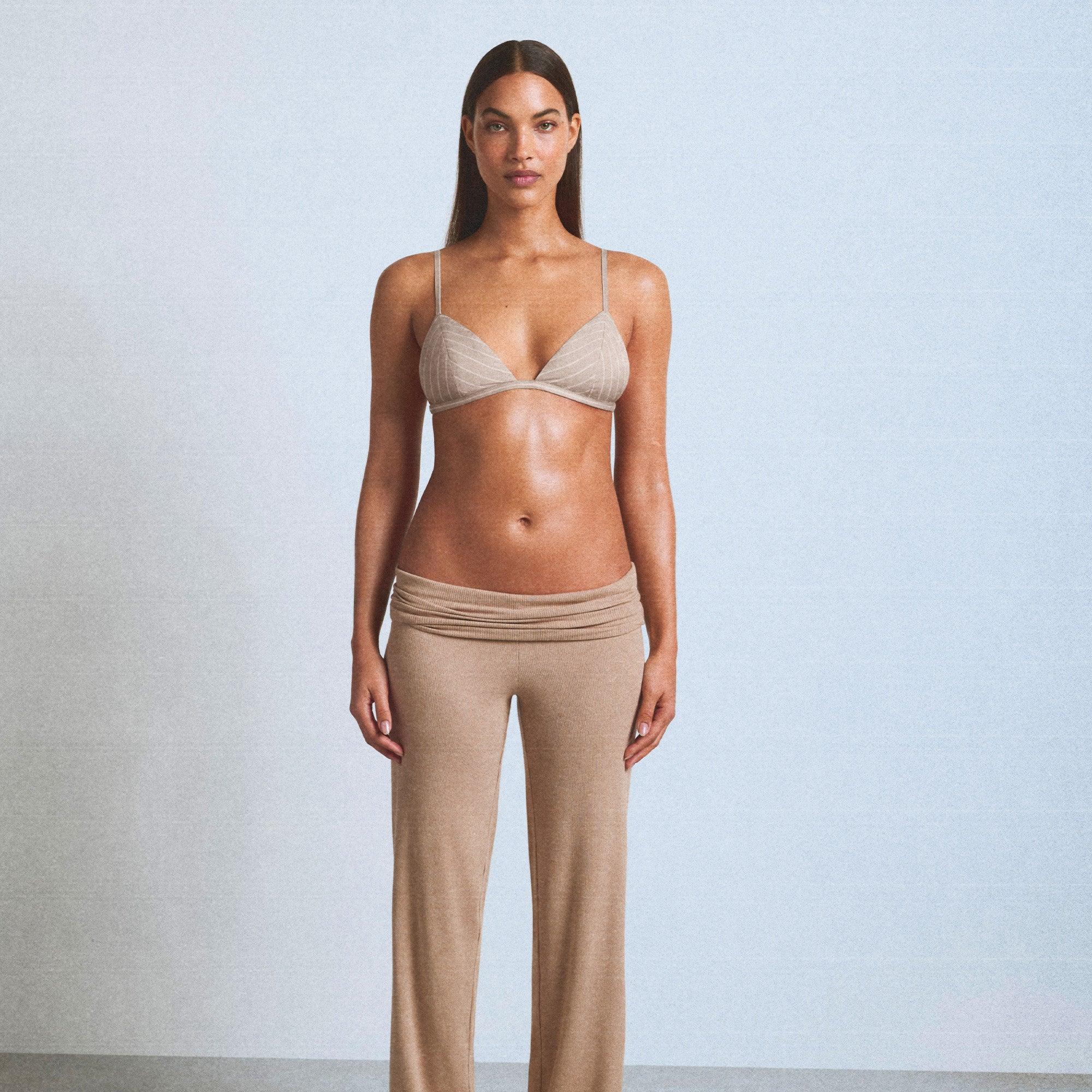 SKIMS COTTON RIB FOLDOVER STRAIGHT LEG PANT | LATTE - PANTOLON - My Suti