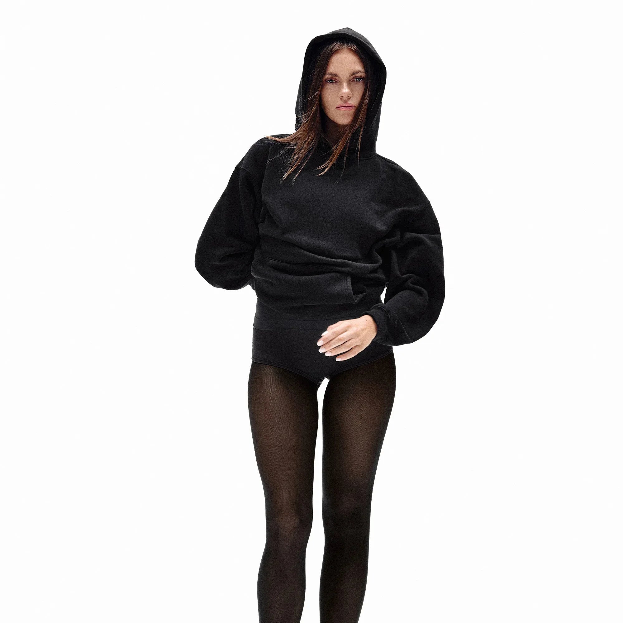 SKIMS VINTAGE FLEECE OVERSIZED HOODIE | WASHED ONYX - KAPŞONLU SWEATSHIRT - My Suti