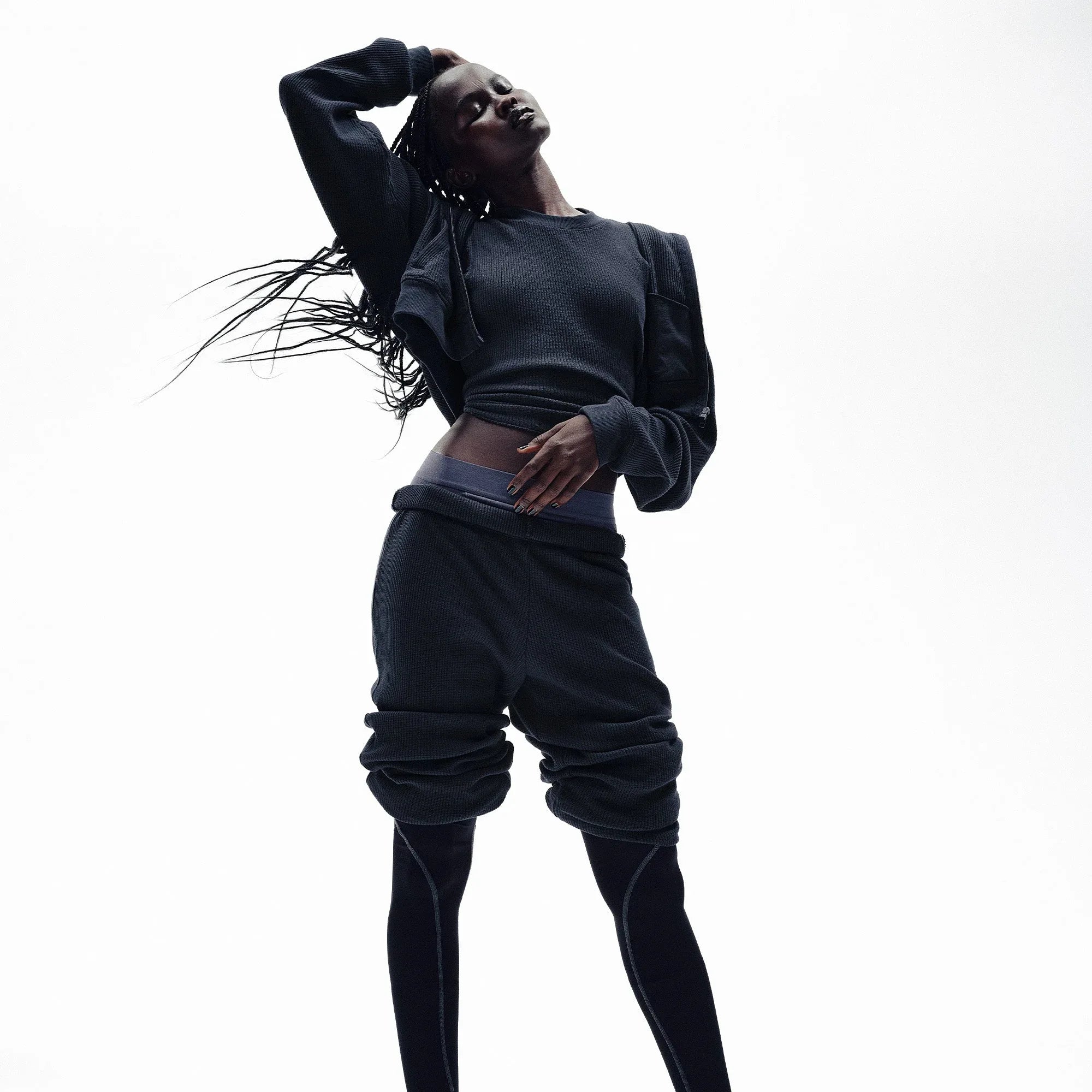 SKIMS HEAVY WAFFLE STRAIGHT LEG PANT | NAVY - PANTOLON - My Suti