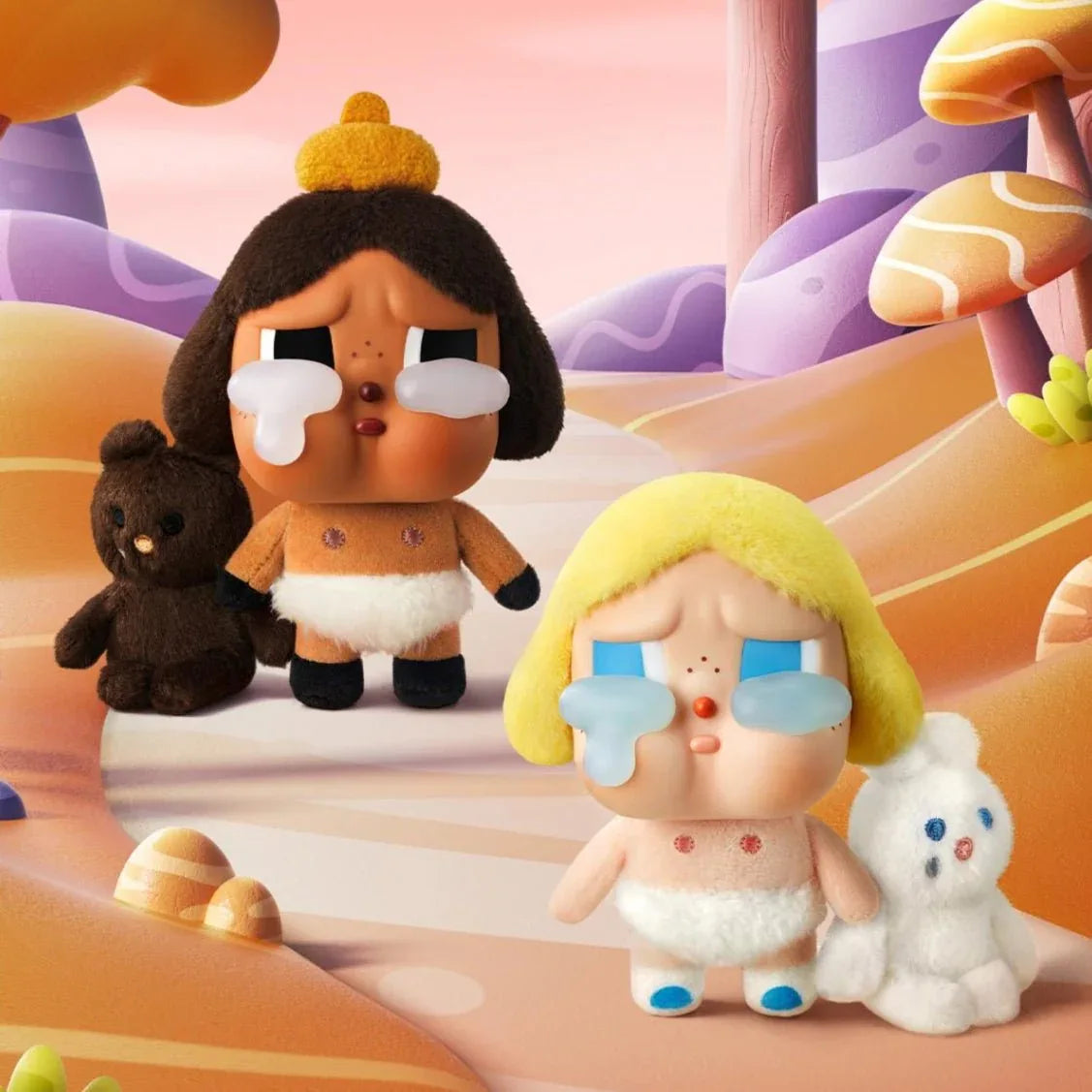 POP MART CRYBABY CRYING AGAIN BABY BROWN (GİZLİ VERSİYON) YÜZ PELUŞ FİGÜR - My Suti