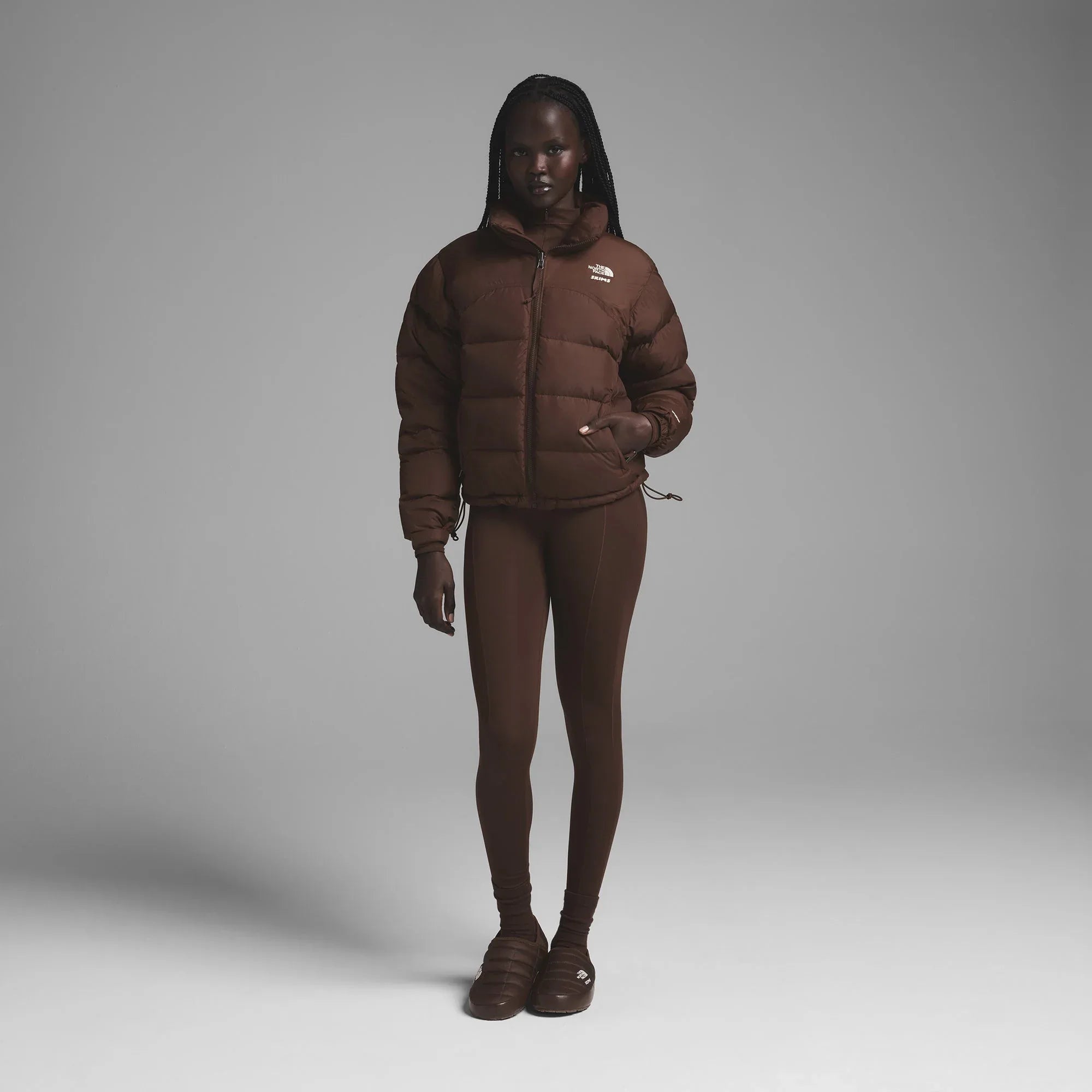 SKIMS THE NORTH FACE X 2000 RETRO NUPTSE JACKET | COCOA - DONDURUCUSWEATER - My Suti