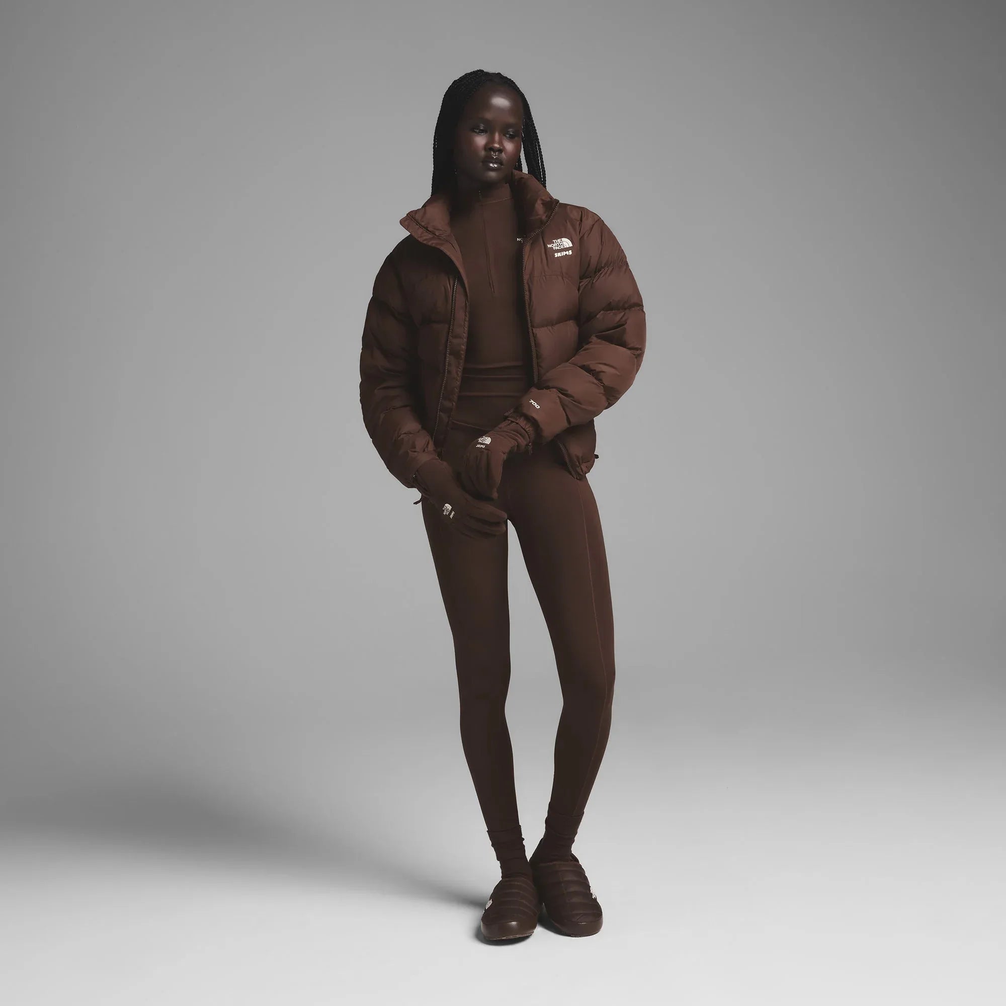 SKIMS THE NORTH FACE X RETRO DENALI FLEECE GLOVES | COCOA - EL GLOVES - My Suti