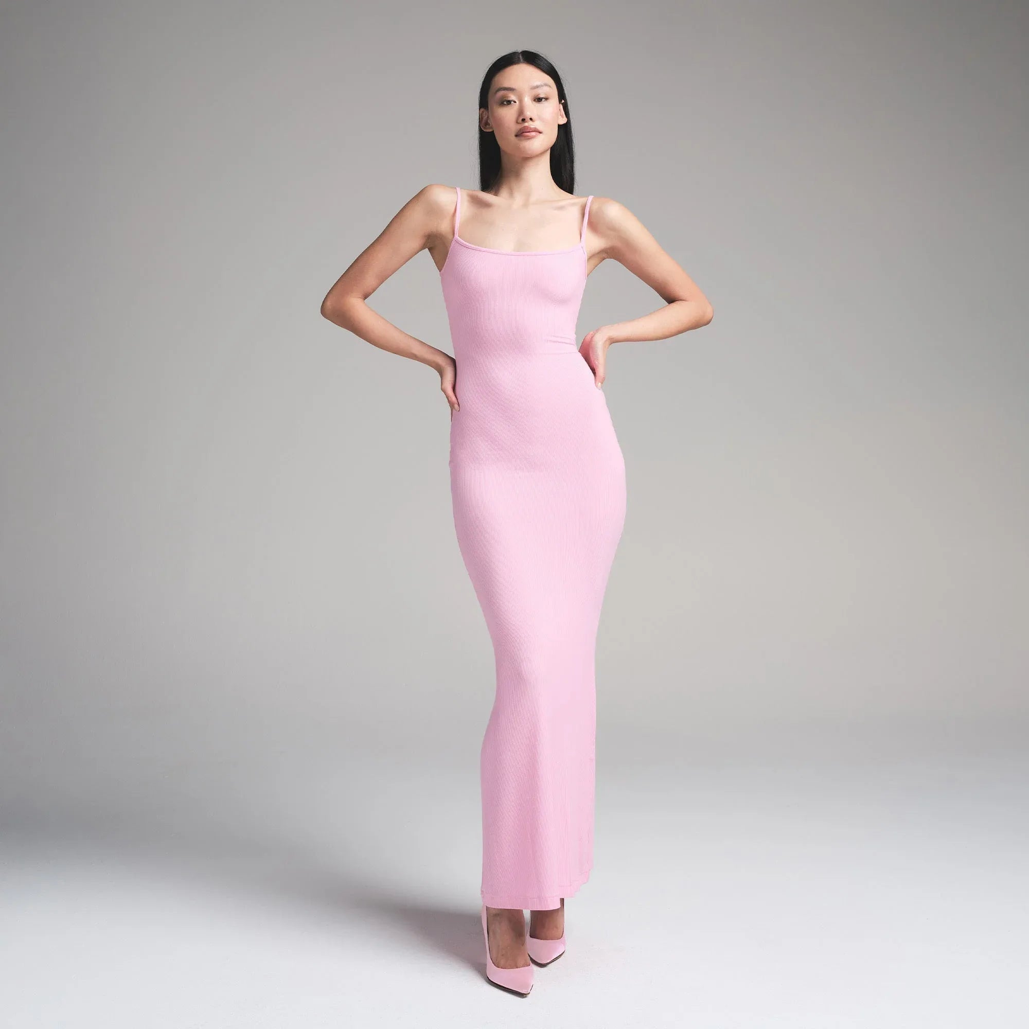 SKIMS SOFT LOUNGE LONG SLIP DRESS | BUBBLE GUM - ELBİSE - My Suti