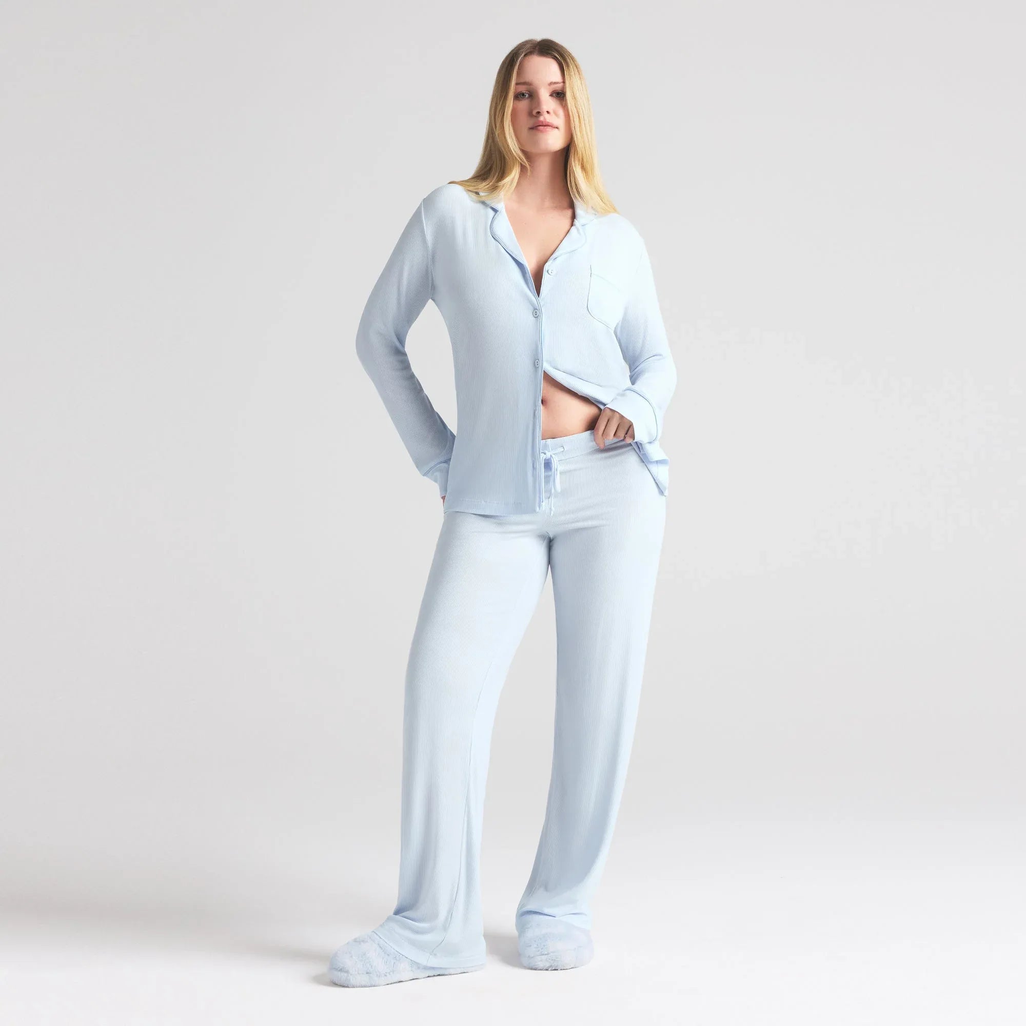 SKIMS SOFT LOUNGE SLEEP SET | BLUE QUARTZ - TAKIM - My Suti