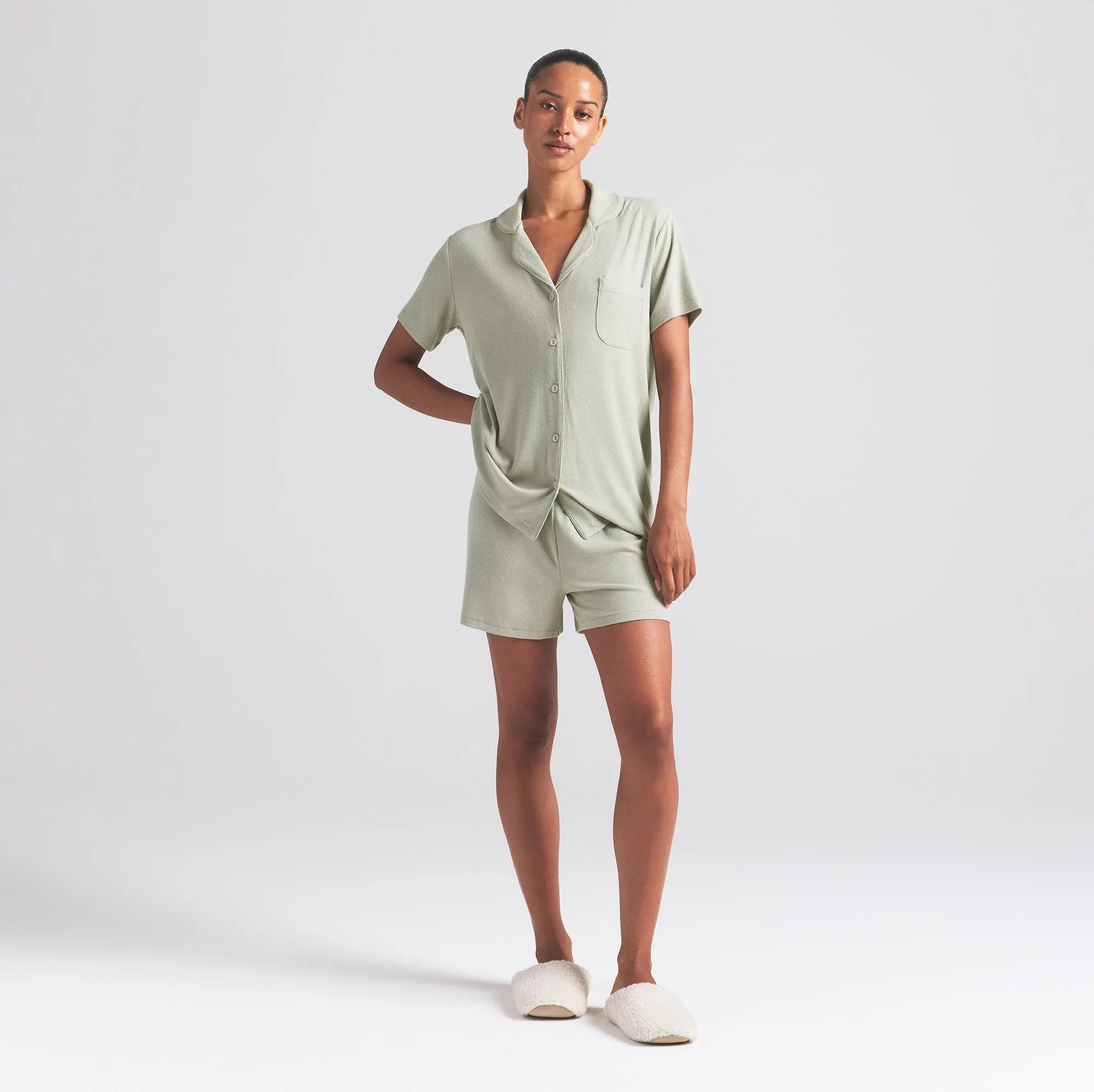 SKIMS SOFT LOUNGE SHORT SLEEP SET | TALC - PİJAMA TAKIMI - My Suti