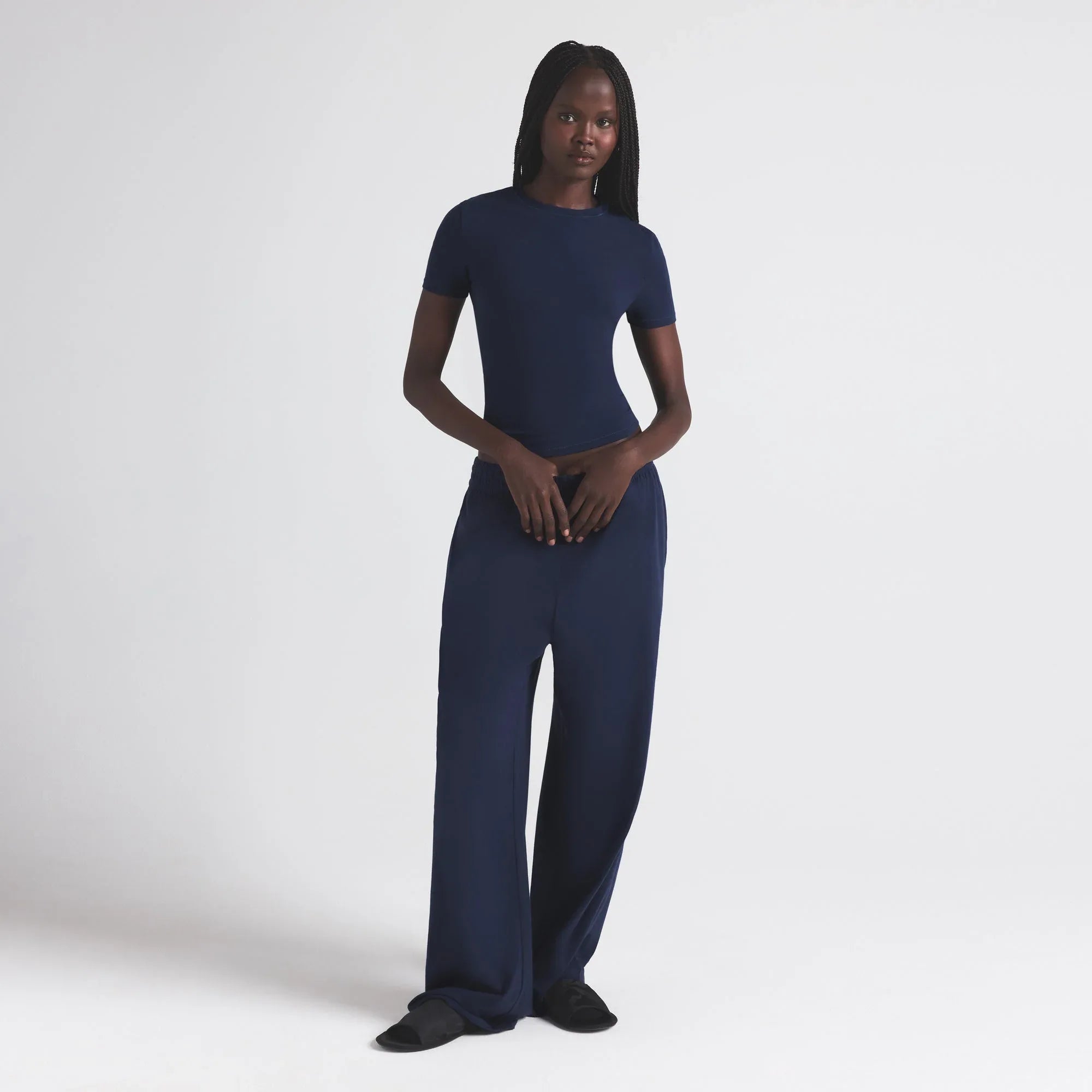 SKIMS COTTON JERSEY T-SHIRT | NAVY - TİŞÖRT - My Suti