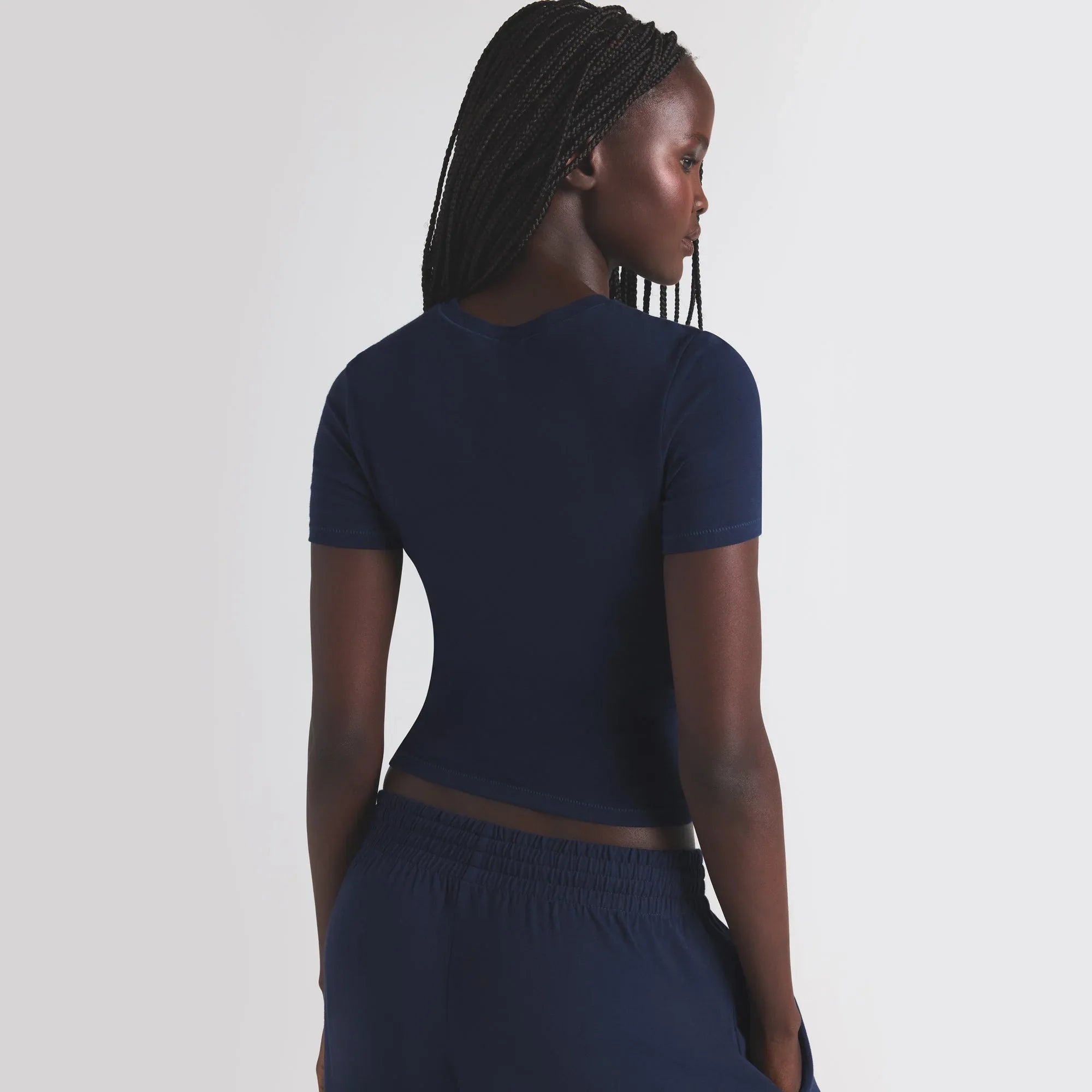 SKIMS COTTON JERSEY T-SHIRT | NAVY - TİŞÖRT - My Suti