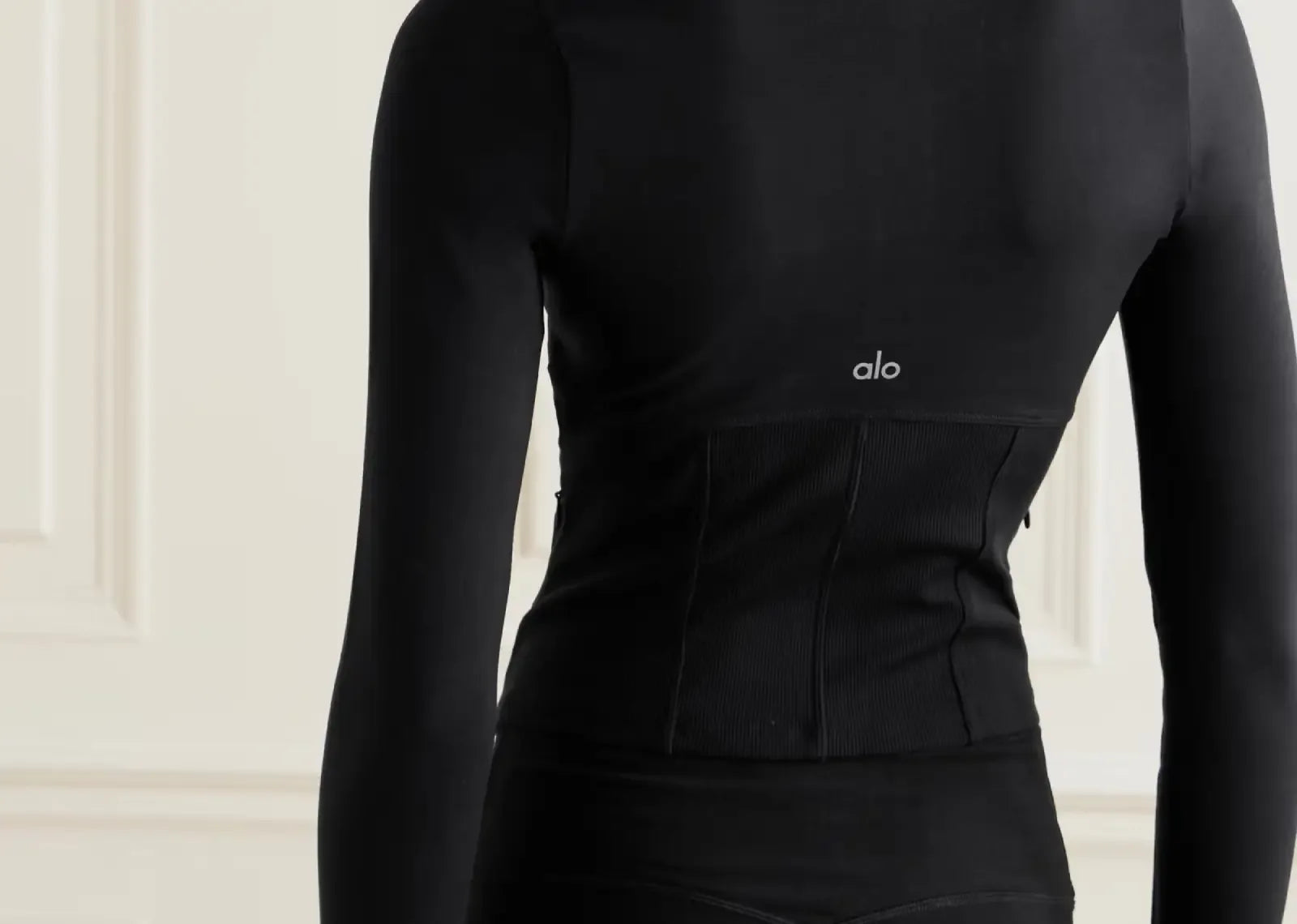 Alo Yoga Airbrush Ribbed Corset Jacket Black - My Suti