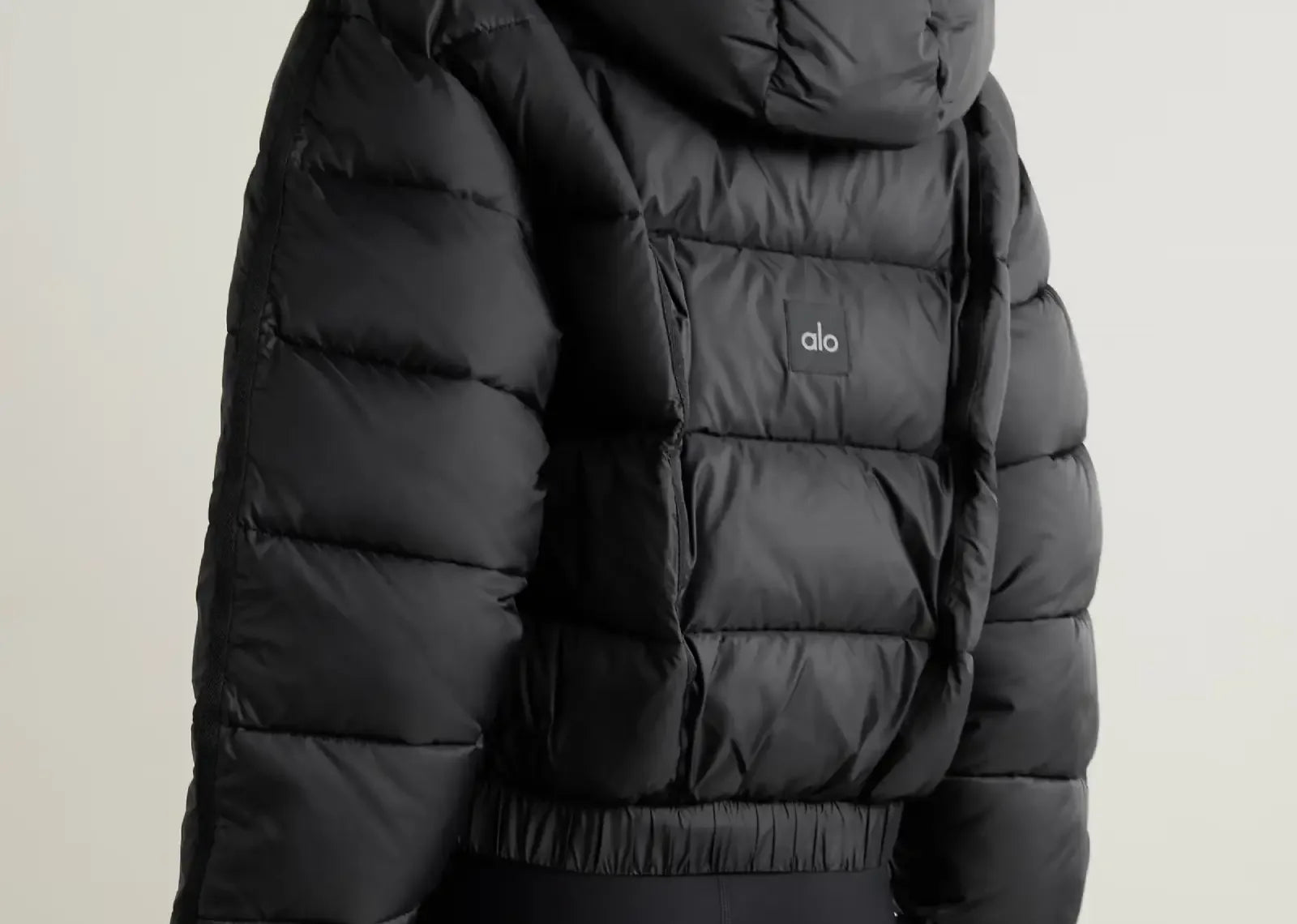 Alo Yoga Aspen Love Hooded Quilted Padded Ripstop Jacket Black - My Suti