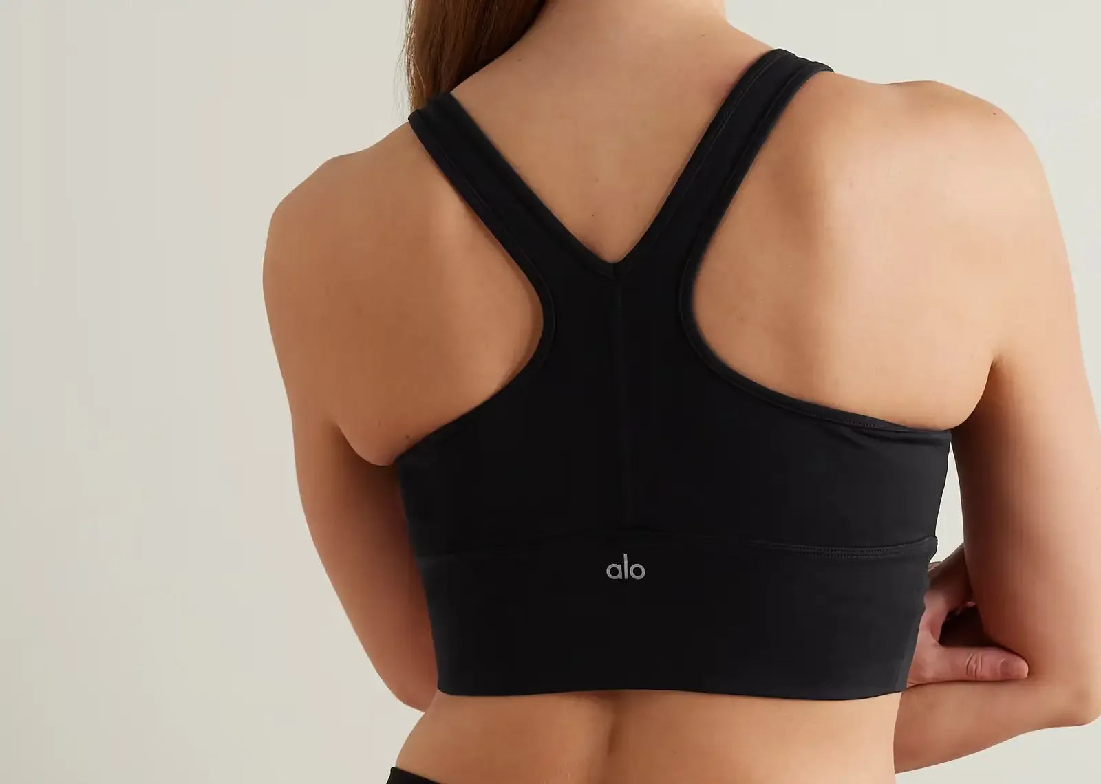 Alo Yoga Wild Thing Ruched Airbrush Sports Bra Black - My Suti