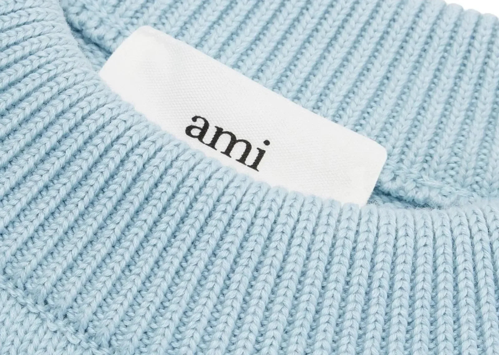 Ami Paris Ami De Coeur Embroidered Sweater Light Blue - My Suti