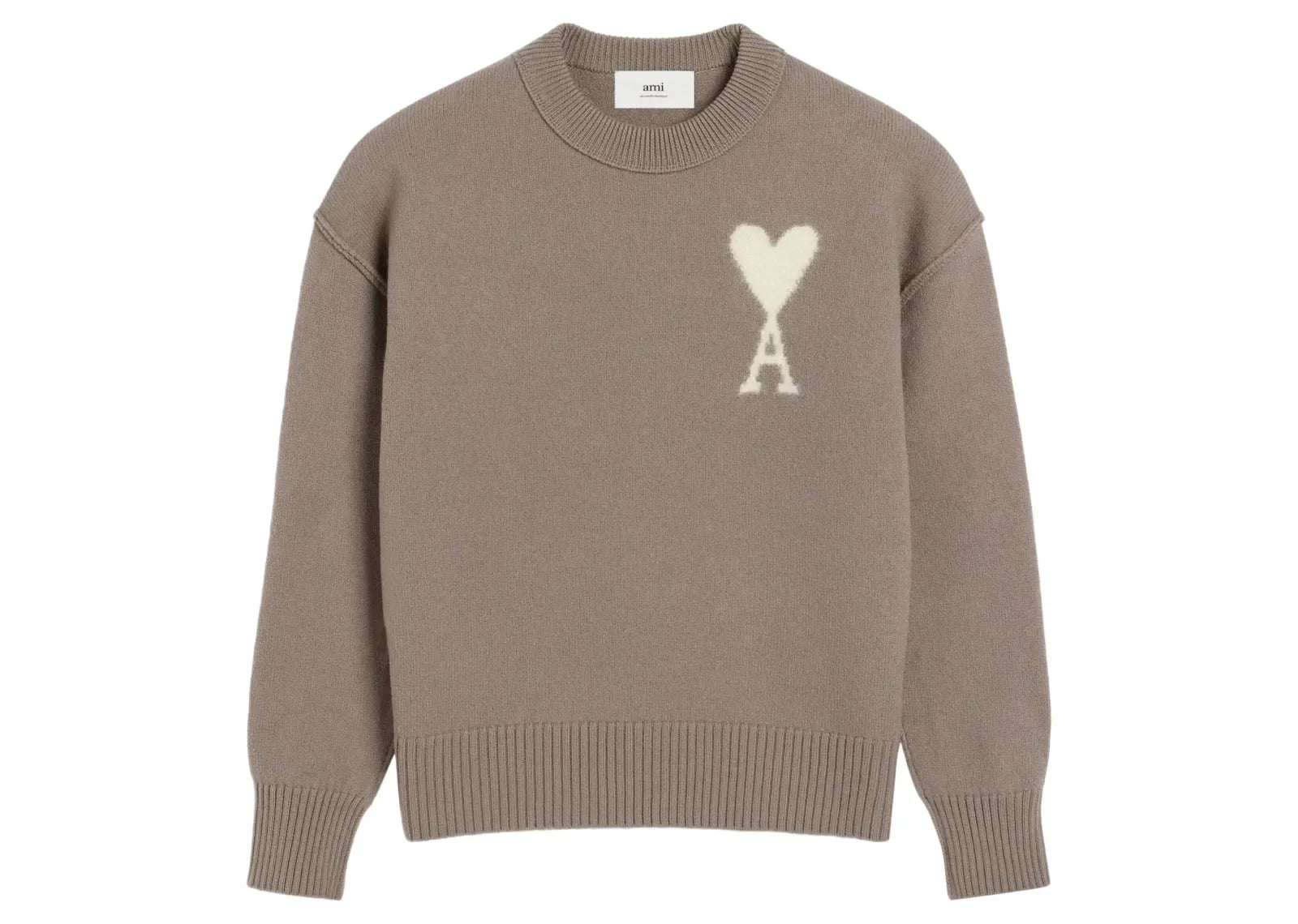Ami Paris Ami De Coeur Sweater Ash Grey - My Suti