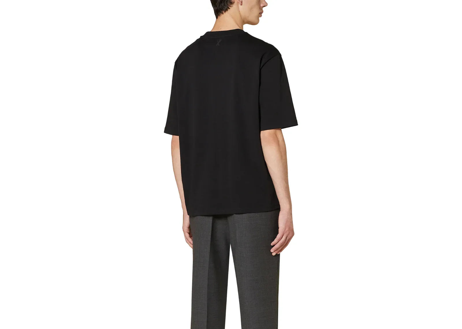 Ami Paris Logo Embroidered T-Shirt Black - My Suti