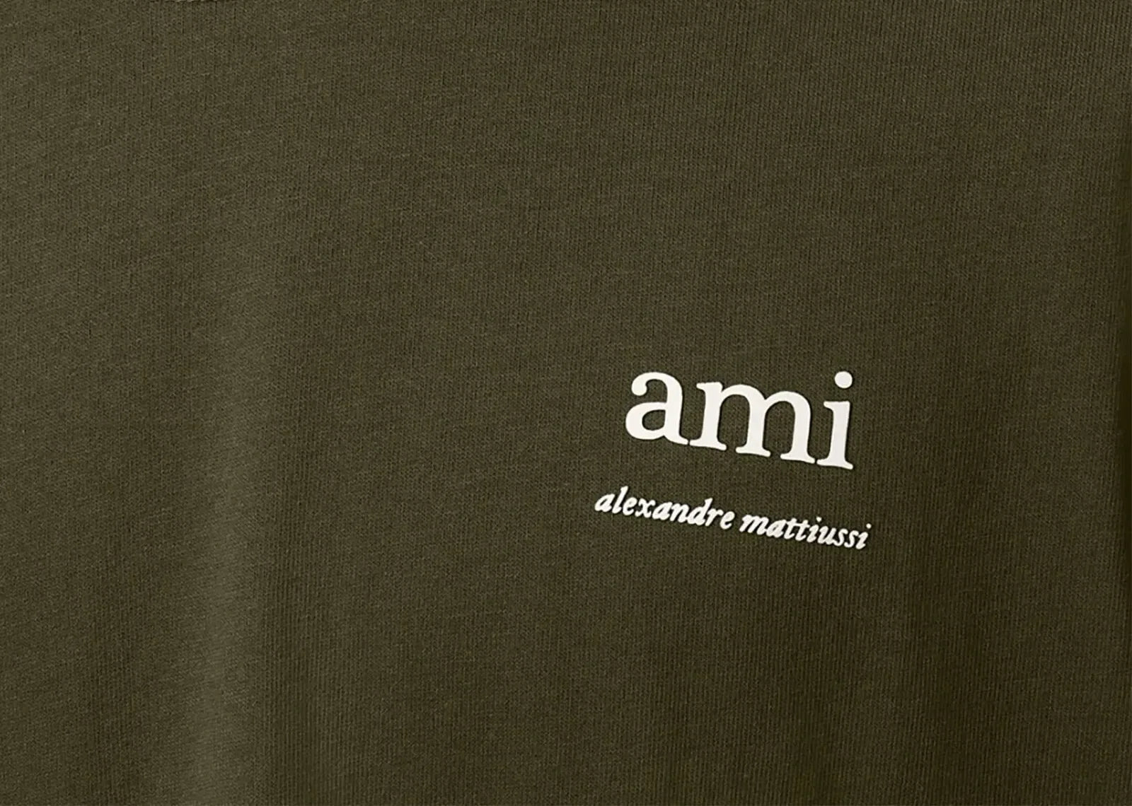 Ami Paris Logo Embroidered T-Shirt Green - My Suti