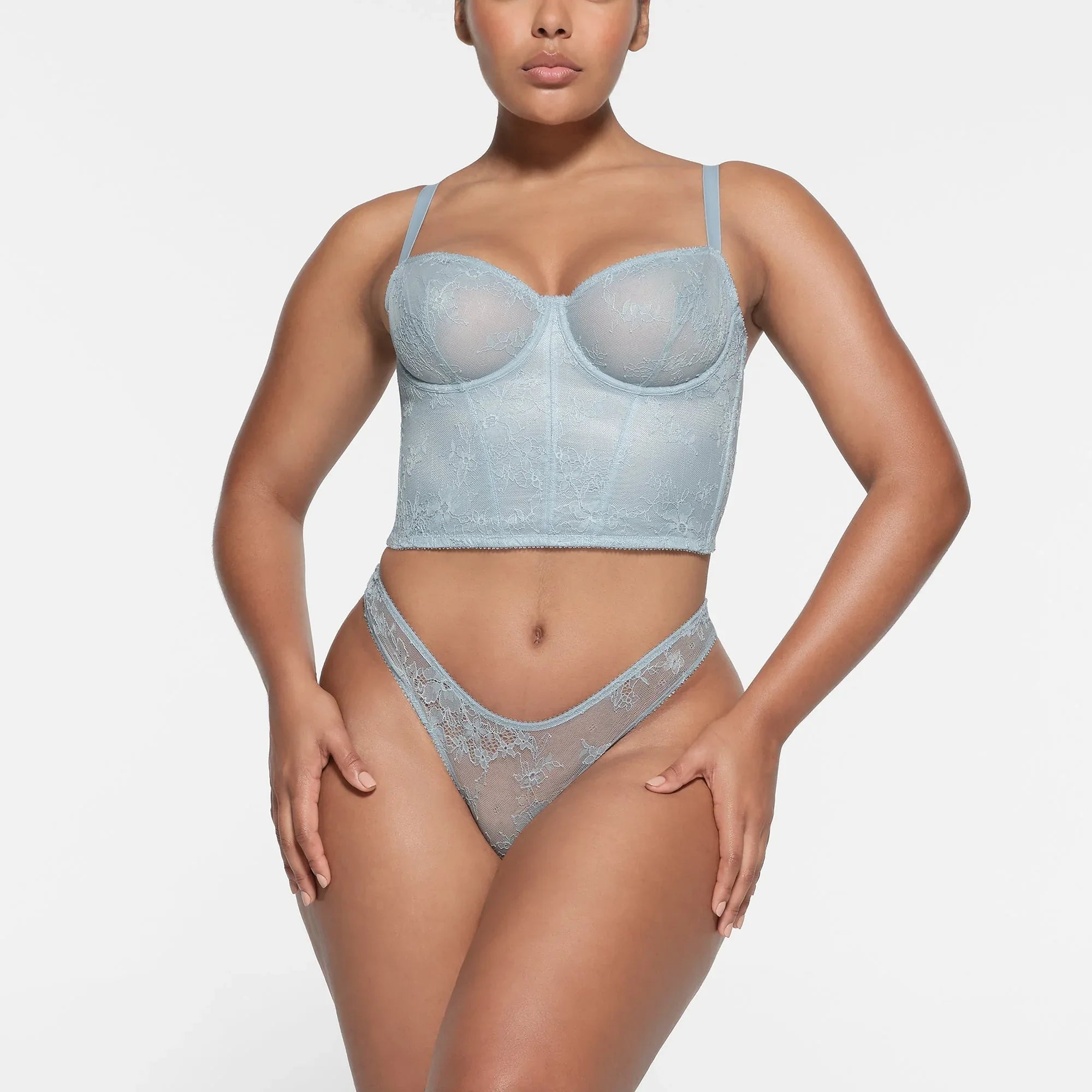 SKIMS ULTRA FINE LACE CORSET | DENIM - KORSE - My Suti
