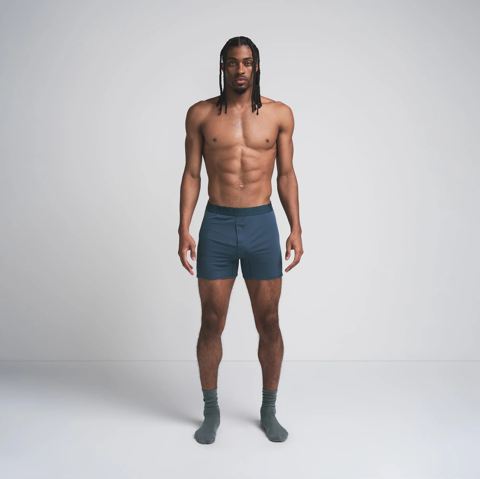 SKIMS STRETCH MENS KNIT BOXER | INDIGO - KUTU ŞORT - My Suti