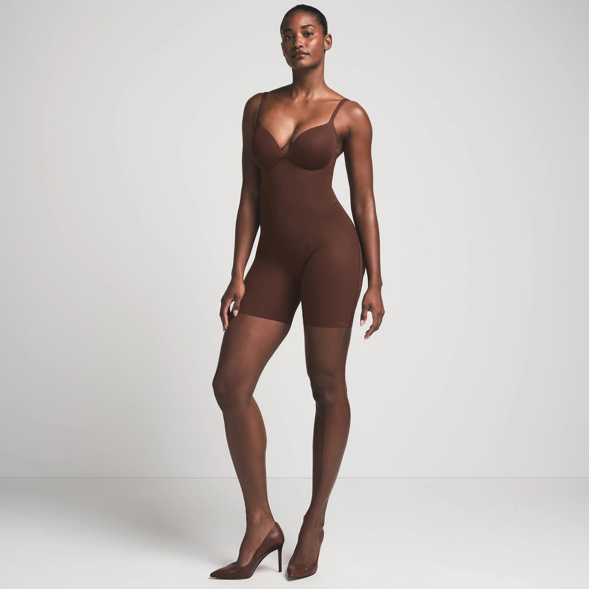 SKIMS ULTIMATE BODY PUSH-UP BUTT ENHANCING PADDED MID THIGH BODYSUIT | COCOA - BODYSUIT - My Suti