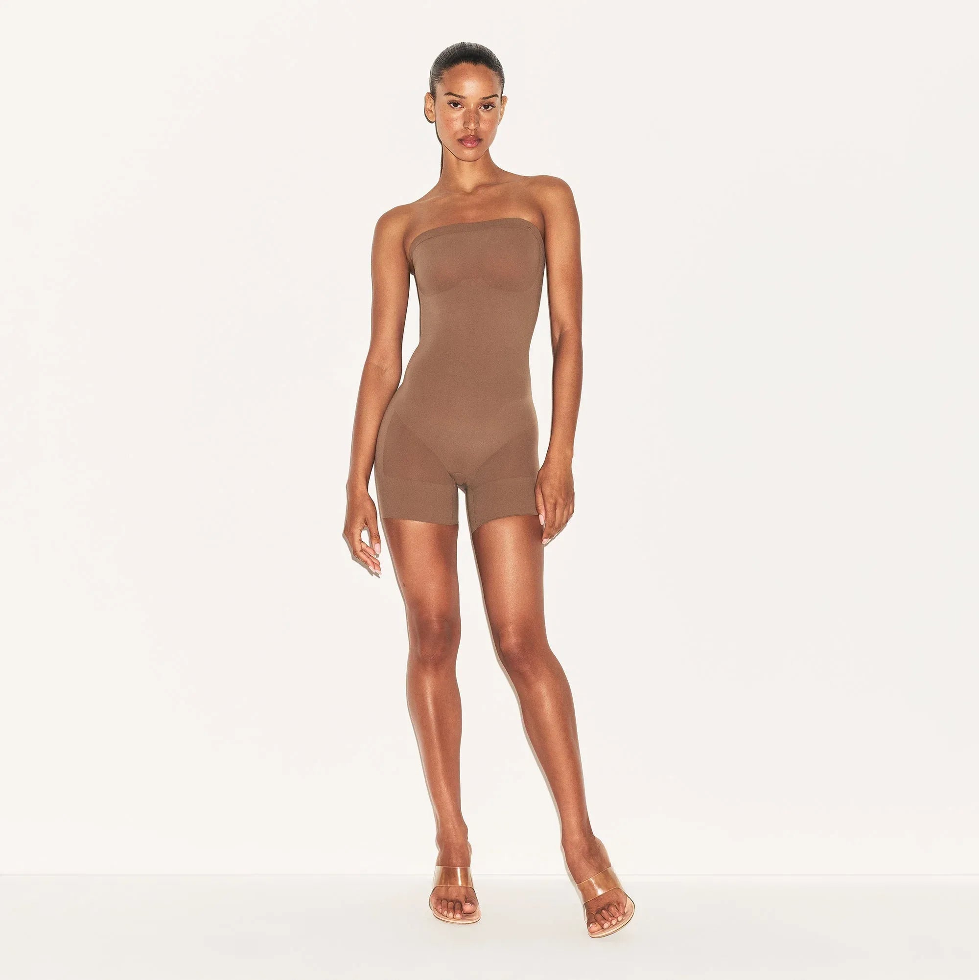 SKIMS SHEER SEAMLESS STRAPLESS SHORTIE BODYSUIT | JASPER - BODYSUIT - My Suti